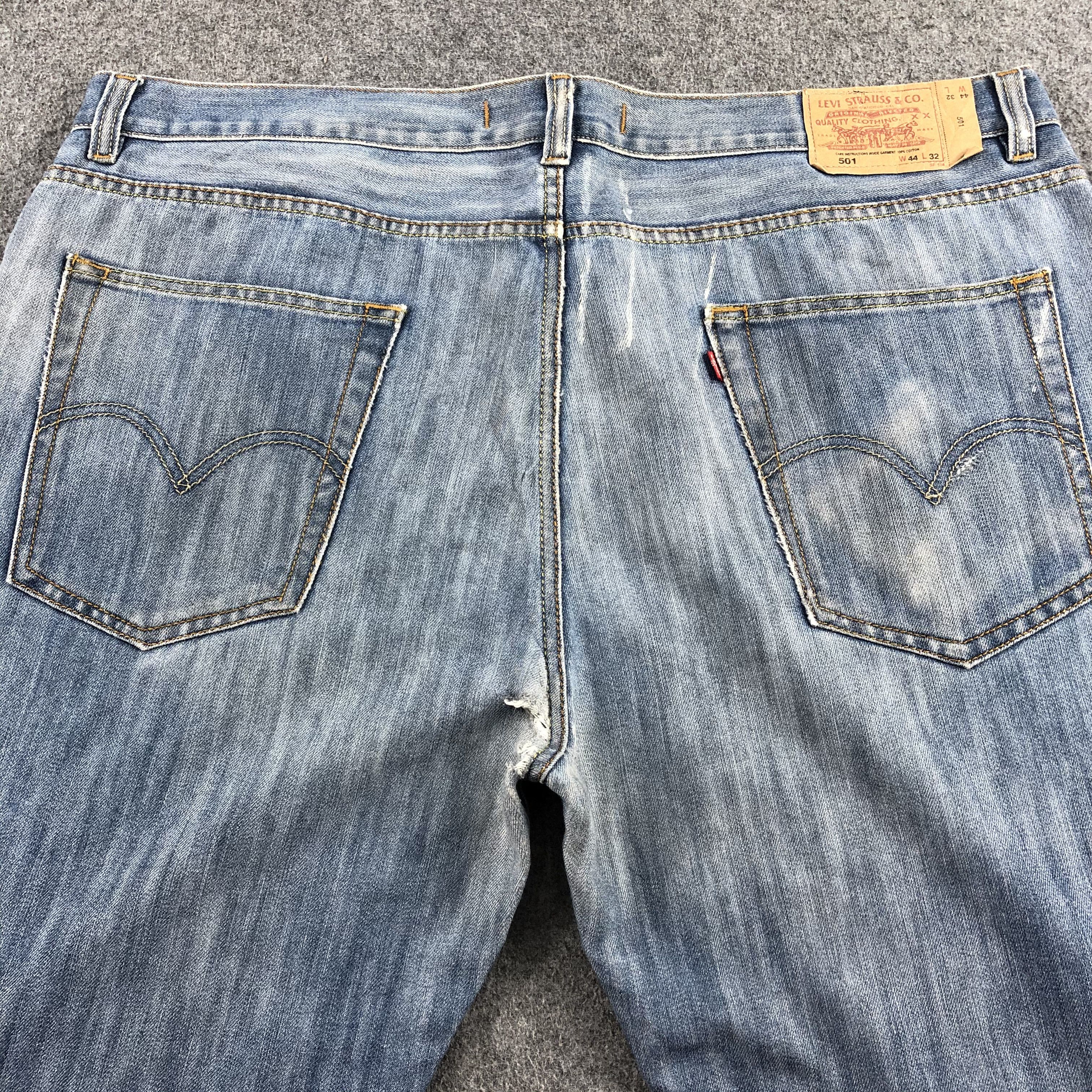 Levi's Vintage Blue Wash Levis 501 Jeans-J1645 Size US 44 / EU 60 - 4 Thumbnail