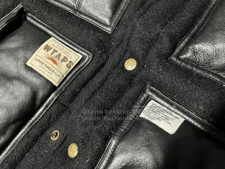 Wtaps Wtaps Military-style black leather down jacket Size US L / EU 52-54 / 3 - 5 Thumbnail