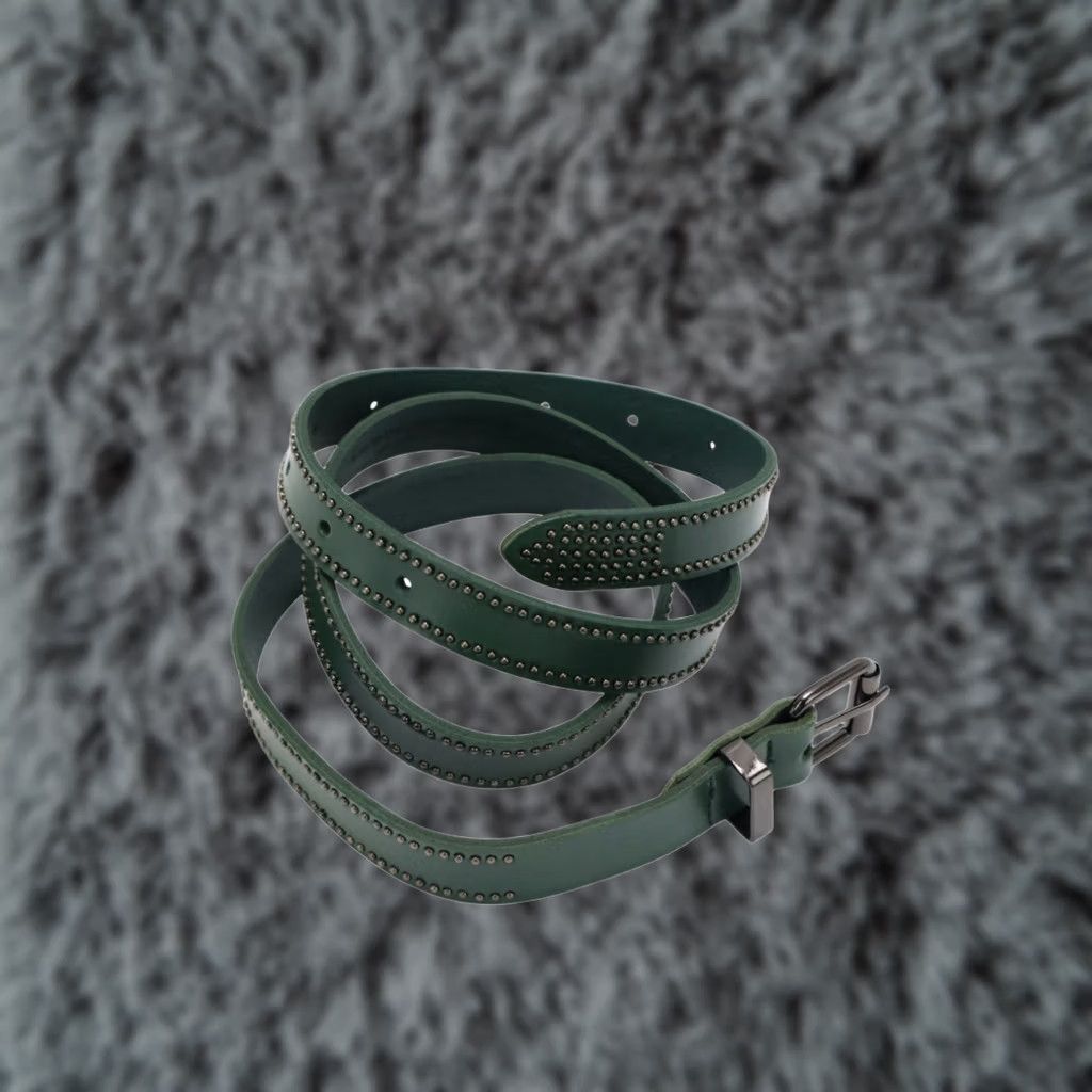 Cop Copine Cop Copine Belt Women's MEDIUM Green Leather Buckle Size ONE SIZE - 1 Thumbnail