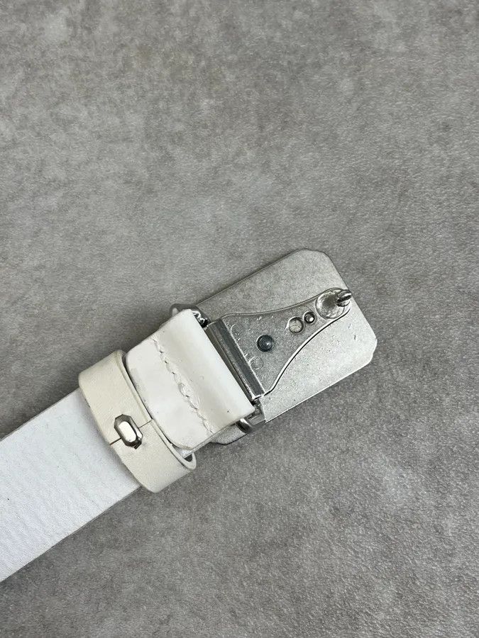 Jean Paul Gaultier 2000s Jean Paul Gaultier White Leather Logo Belt Size ONE SIZE - 7 Thumbnail