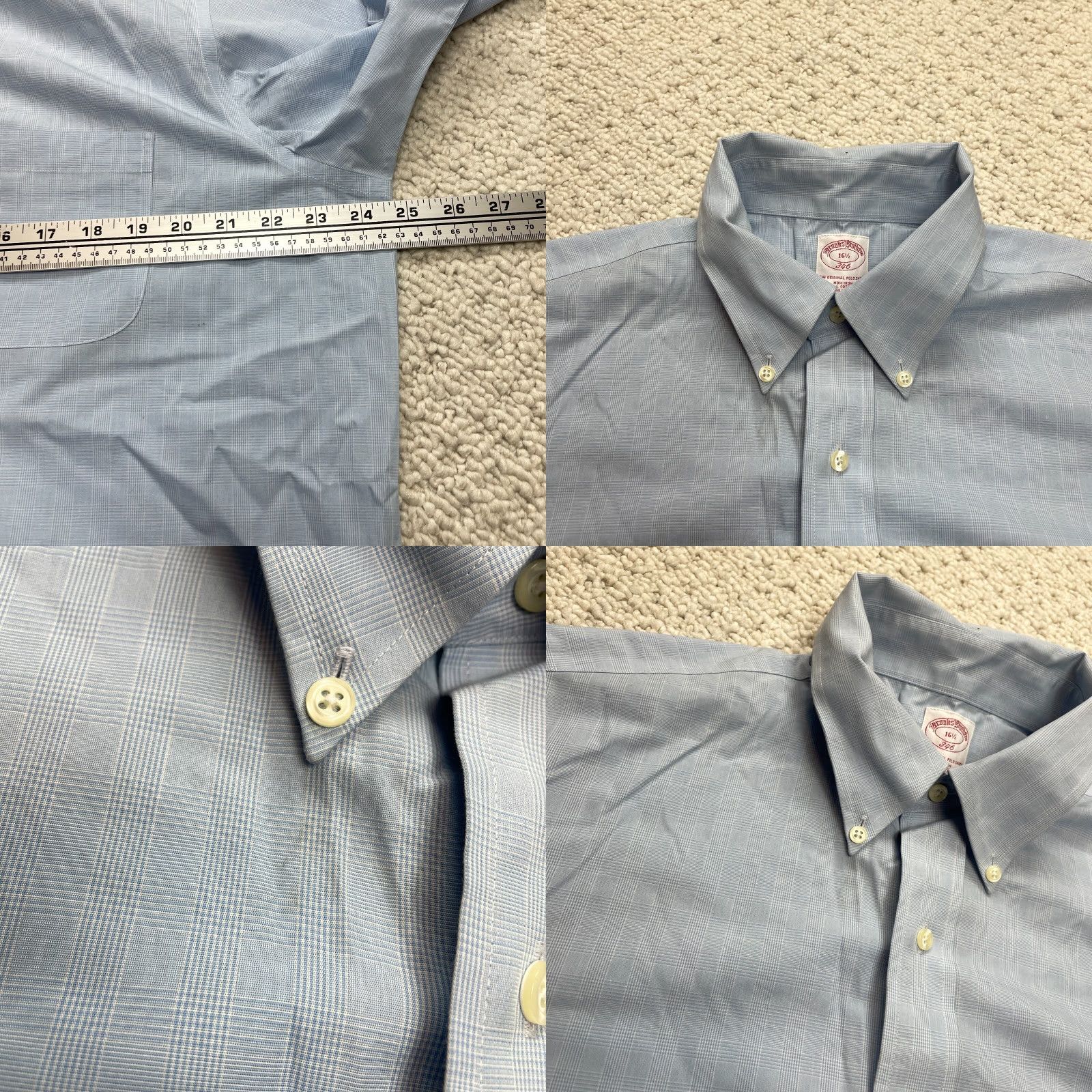 Brooks Brothers Brooks Brothers 346 Button-Down Polo Shirt Blue Short Sleeve Collared Mens 16.5 Size US XL / EU 56 / 4 - 8 Thumbnail