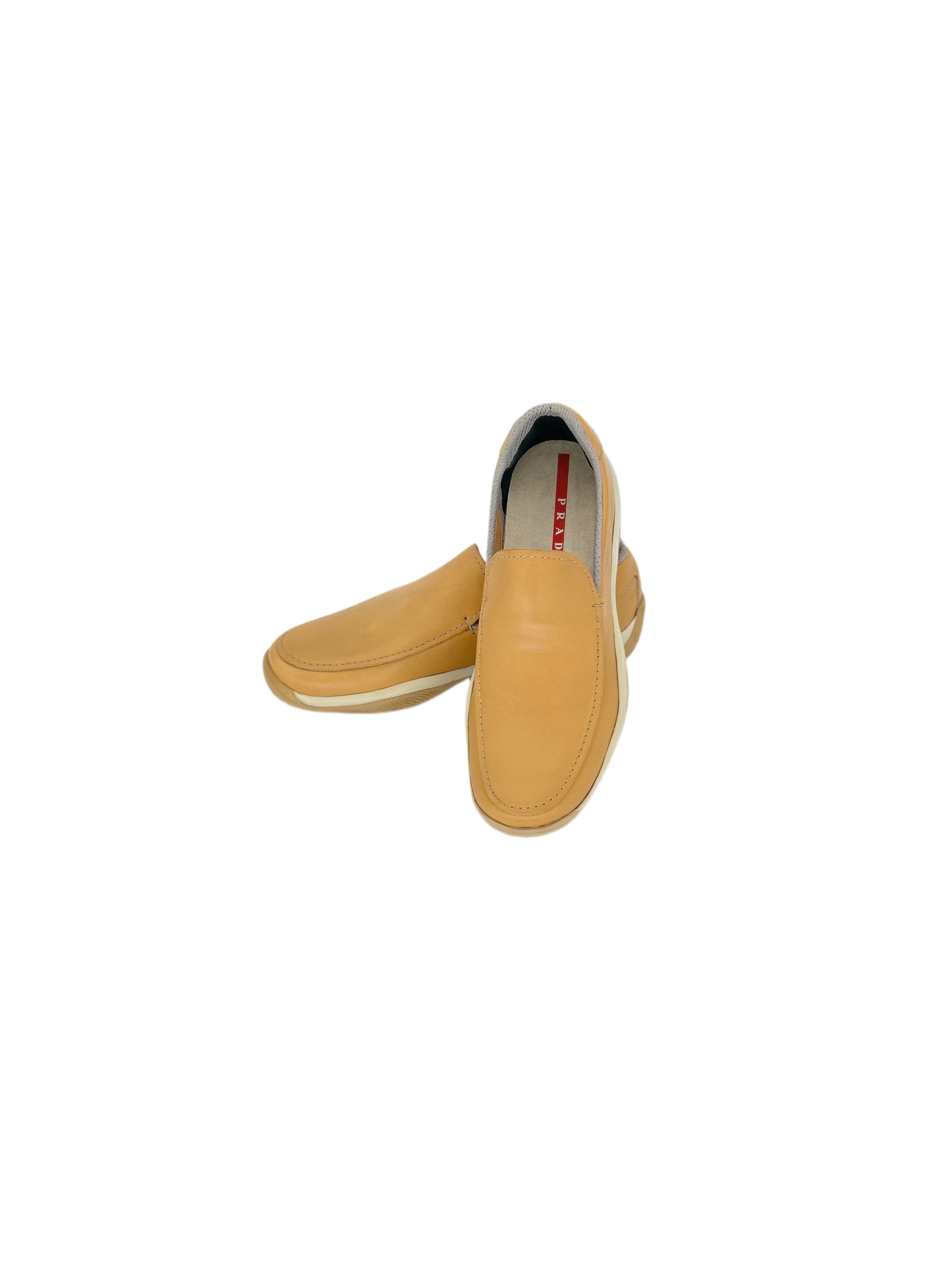 Prada Prada Linea Rossa 'Sport' Sand Calf Leather Loafers Size US 6.5 / EU 39-40 - 3 Thumbnail