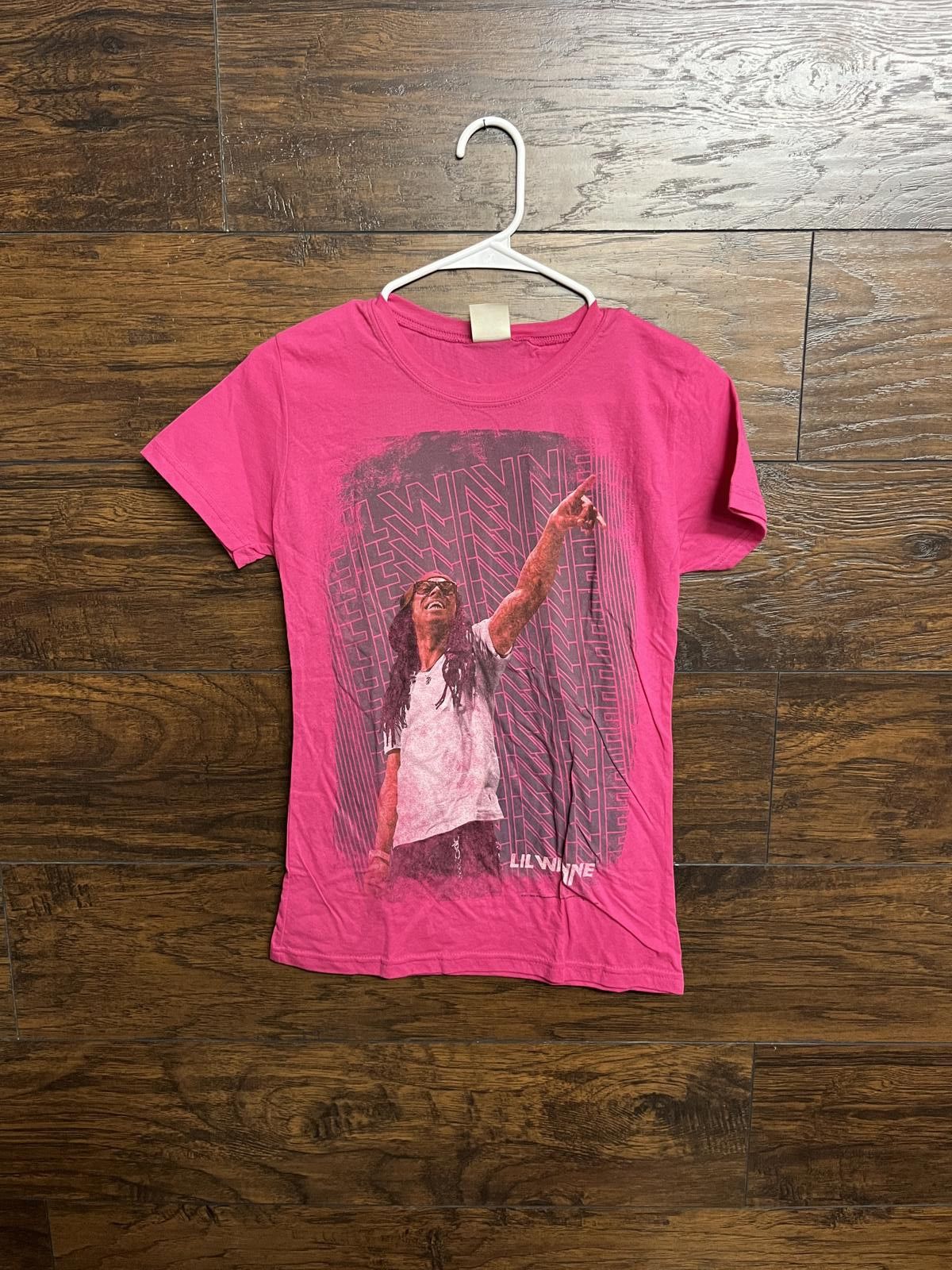 Designer Lil Wayne Juniors Tee - Lil Wayne Pink T-shirt Womens - M Size M / US 6-8 / IT 42-44 - 1 Thumbnail