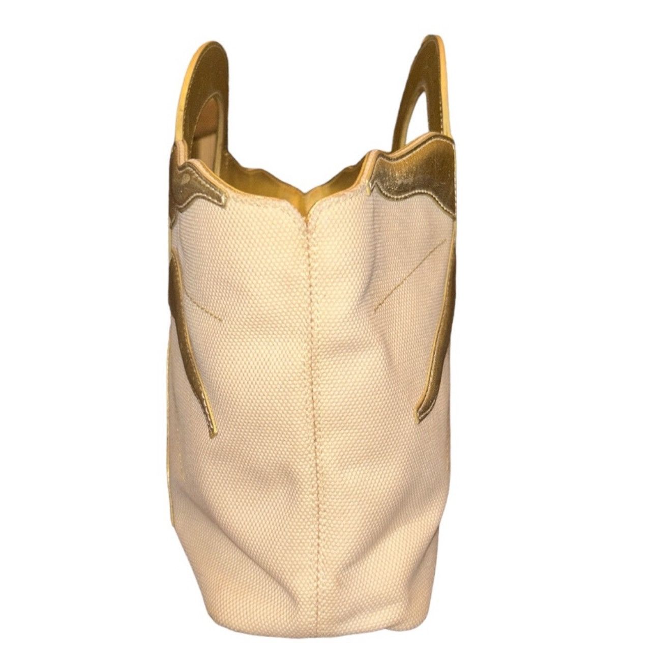 Bvlgari BVLGARI Yellow Sun Golden Leather Trim Canvas Tote Clutch Size ONE SIZE - 5 Thumbnail