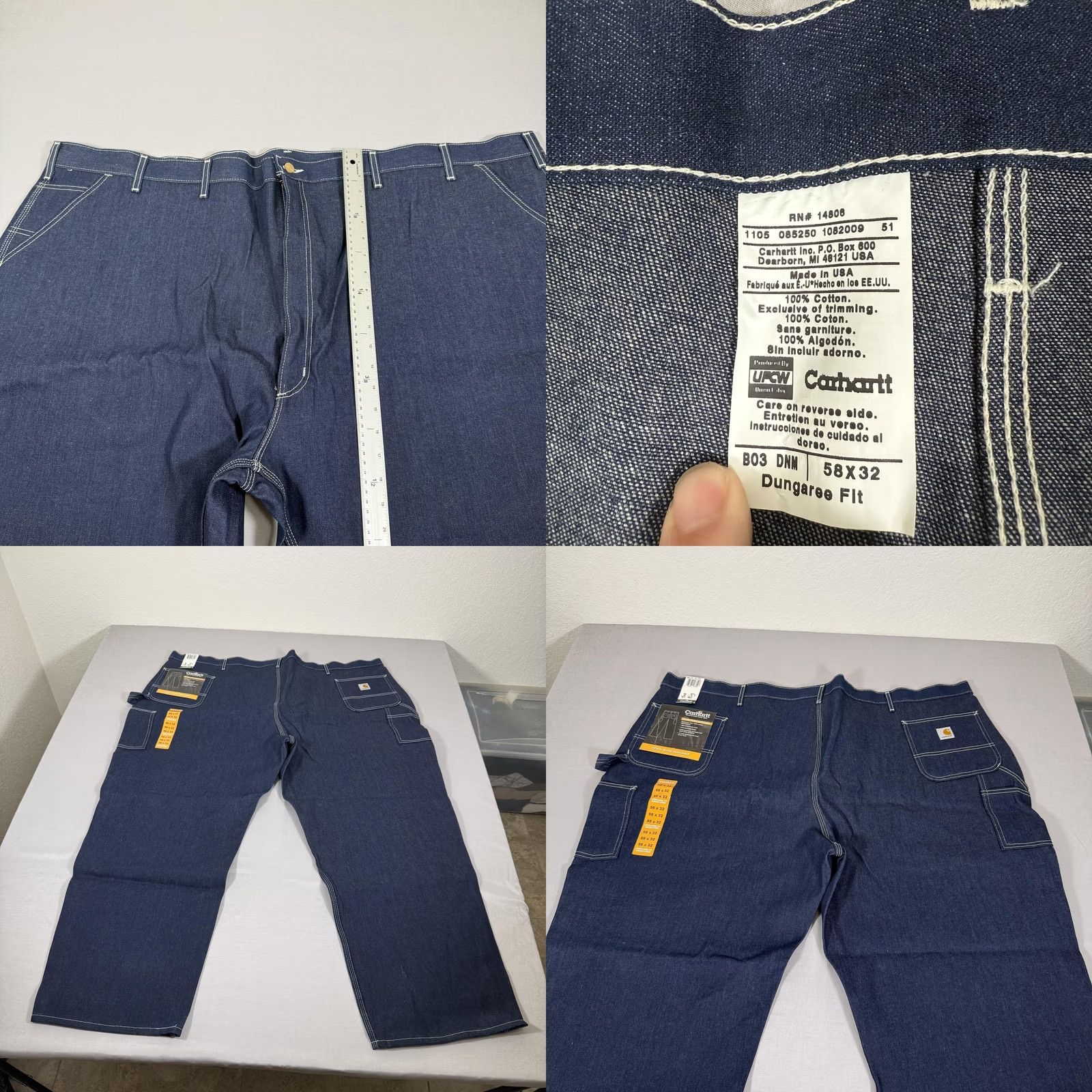 Carhartt Carhartt Jeans Mens 58x32 Blue Relaxed Straight Denim Pants USA B03 DNM Size US 42 / EU 58 - 8 Thumbnail