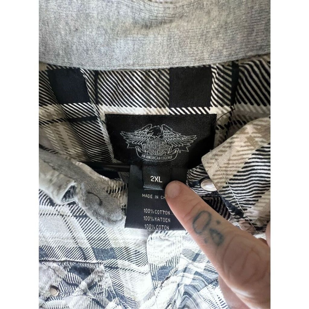 Harley Davidson Harley Davidson Plaid Pearl Button Up Long Sleeve Shirt Size US XXL / EU 58 / 5 - 6 Thumbnail