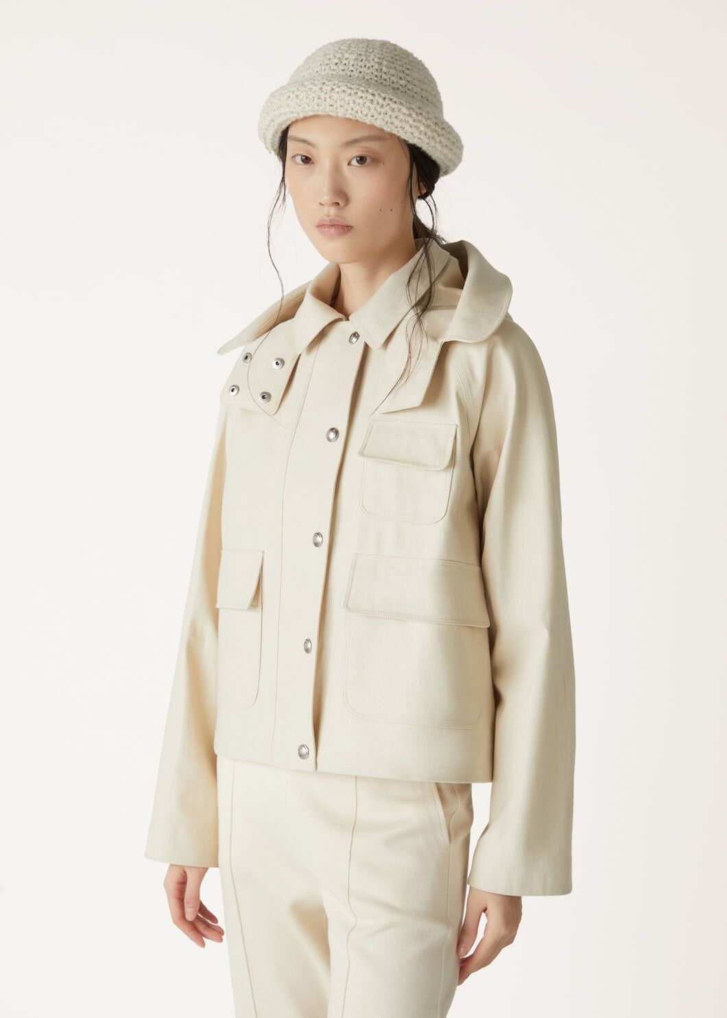 Loro Piana o1srvl11e0825 FAO3730 Lukas Blouson Jacket in Ivory Size M / US 6-8 / IT 42-44 - 4 Thumbnail