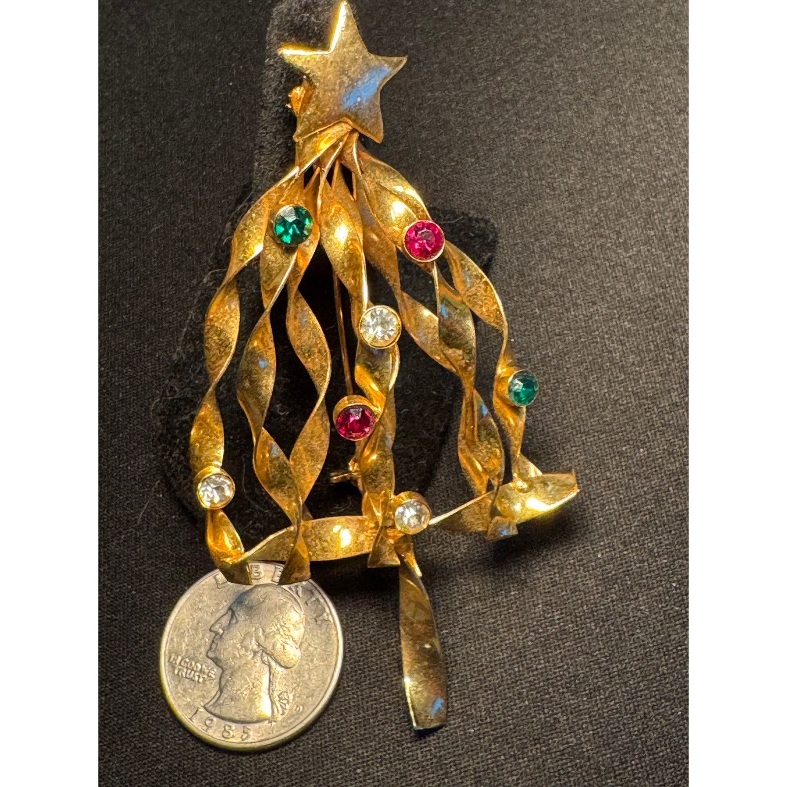 Other Vintage Spiral Branch Gold Tone Christmas Tree Brooch Size ONE SIZE - 3 Thumbnail