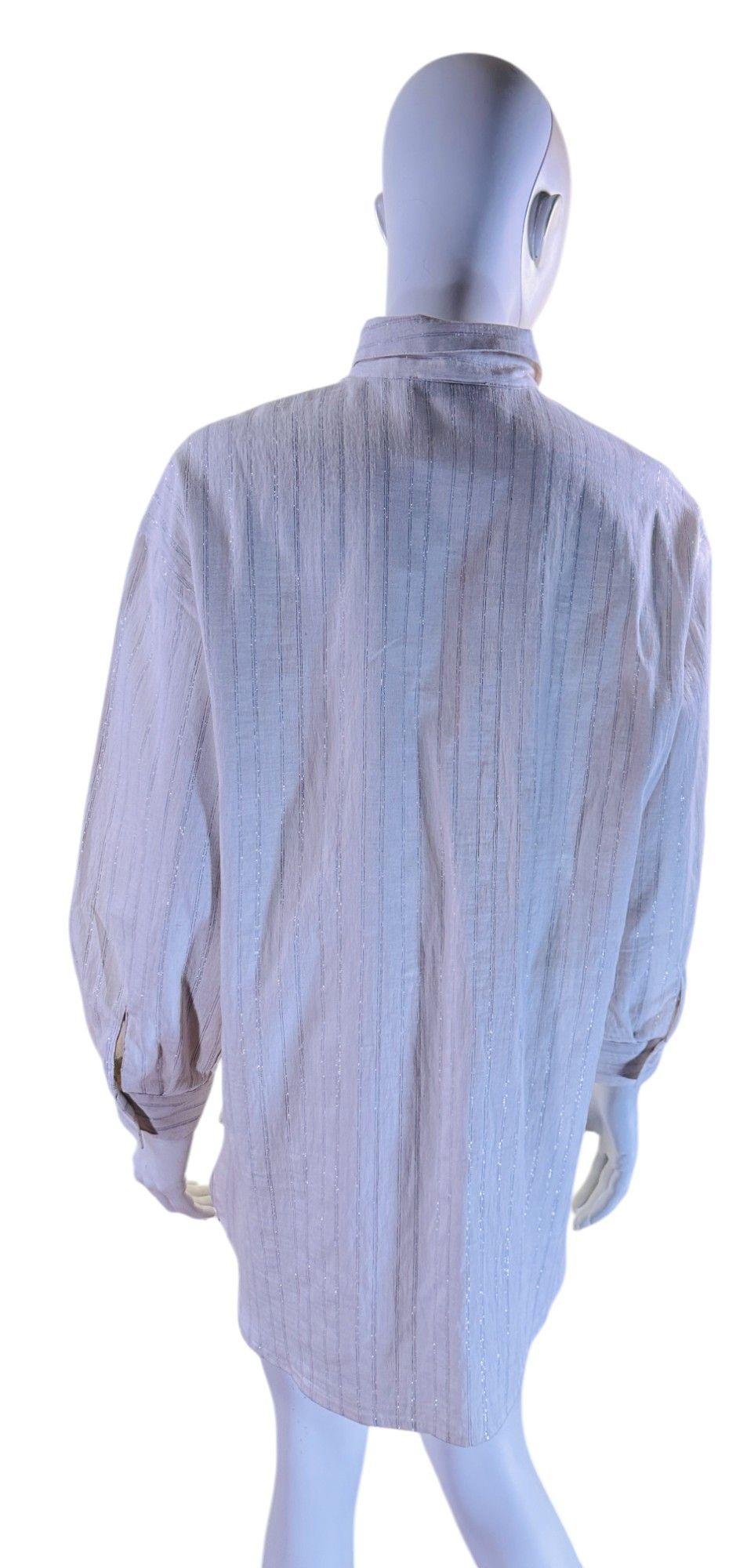 TWINSET Striped Shirt Linen Blend Size S / US 4 / IT 40 - 6 Thumbnail