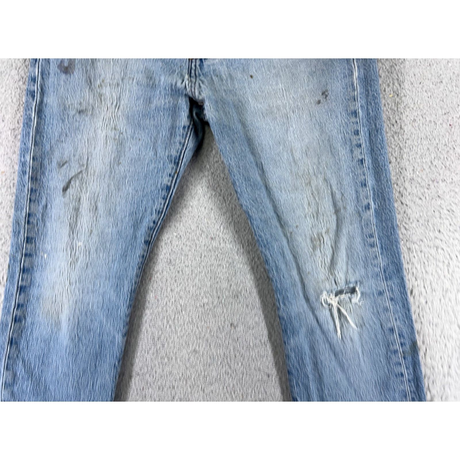 Levi's Levi's 501 Jeans Denim Blue Regular Adult 31 28x27 Button Fly Distressed 5-Pocket Solid Cotton Blend Vintage No Size US 31 - 3 Thumbnail