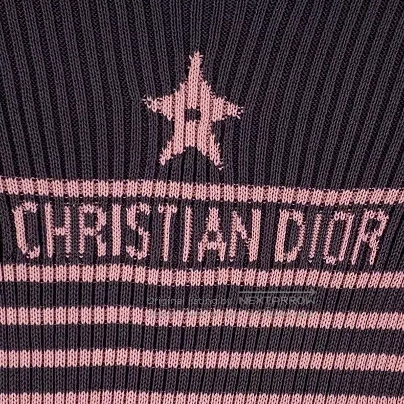 Dior Dior Color-matched striped letter inlaid cotton round-neck Size XS / US 0-2 / IT 36-38 - 4 Thumbnail