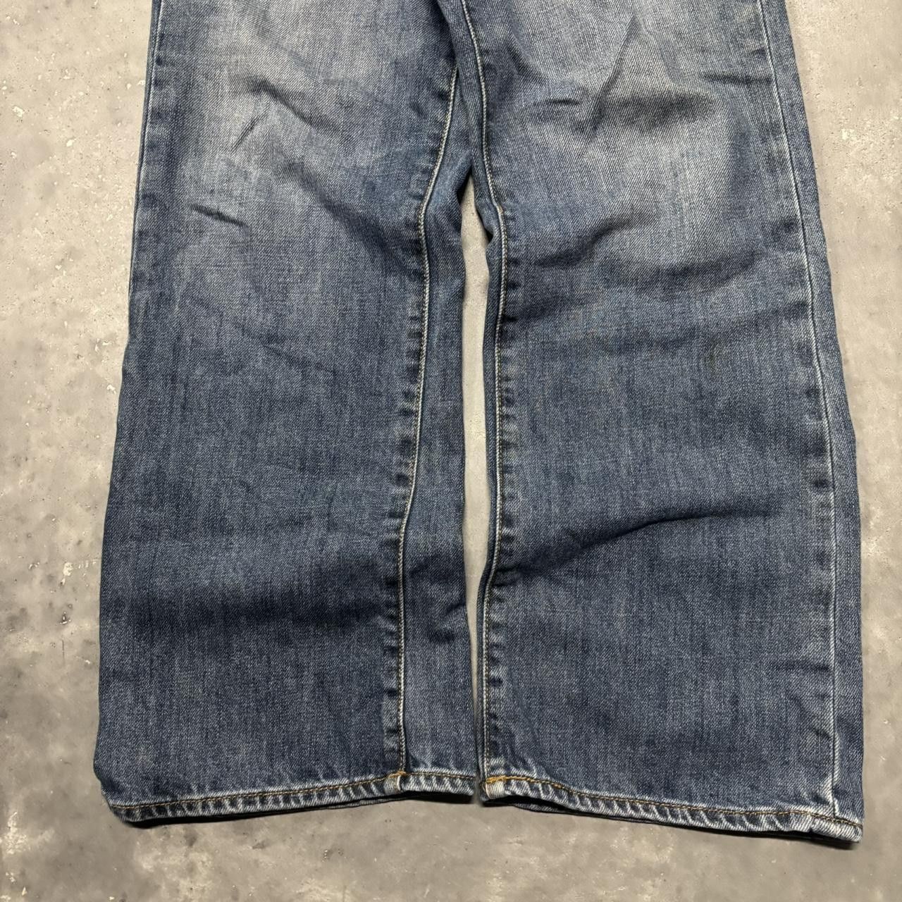 Japanese Brand × Vintage Crazy Vintage Y2K/2000s Grunge Dark Wash Bootcut Essential Denim Jeans! Size US 34 / EU 50 - 6 Thumbnail