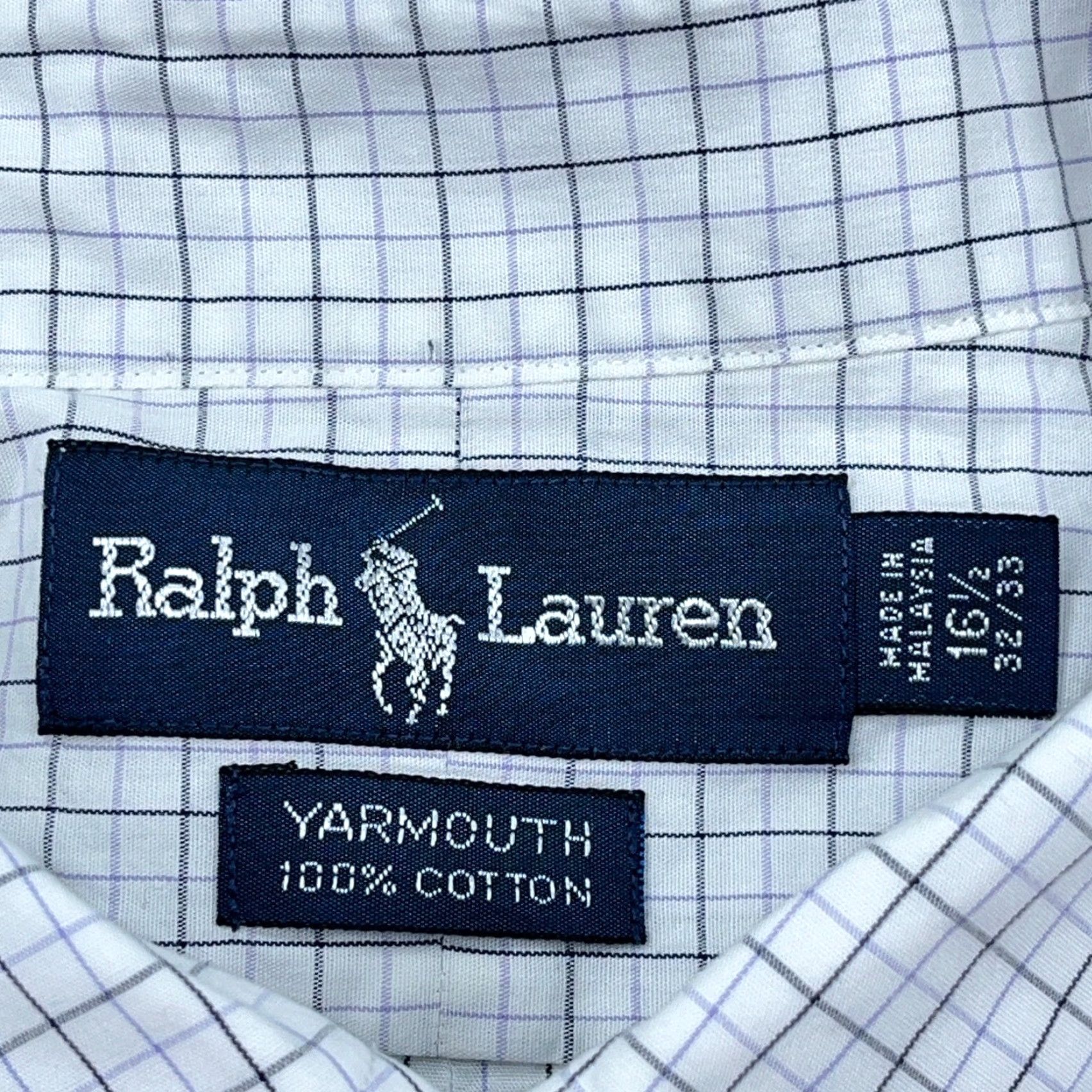 Ralph Lauren Ralph Lauren Shirt Men 16.5 32 White Blue Pony Button-Up Yarmouth Tattersall PP* Size US XL / EU 56 / 4 - 4 Thumbnail