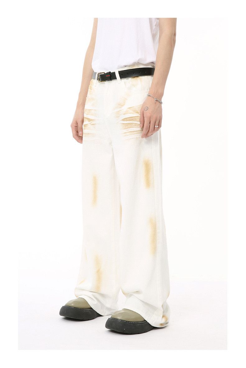 Japanese Brand American style color-blocked distressed washed loose jeans Size US 32 / EU 48 - 2 Thumbnail