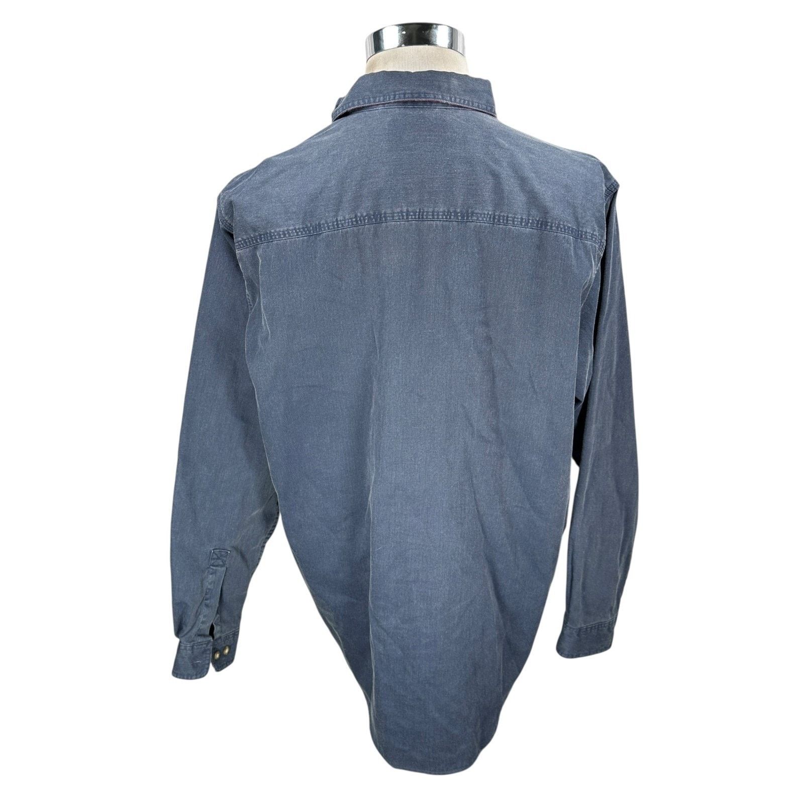 L.L. Bean LL Bean Shirt Mens L Tall Blue Lined Long Sleeve Button-Up Size US L / EU 52-54 / 3 - 5 Thumbnail