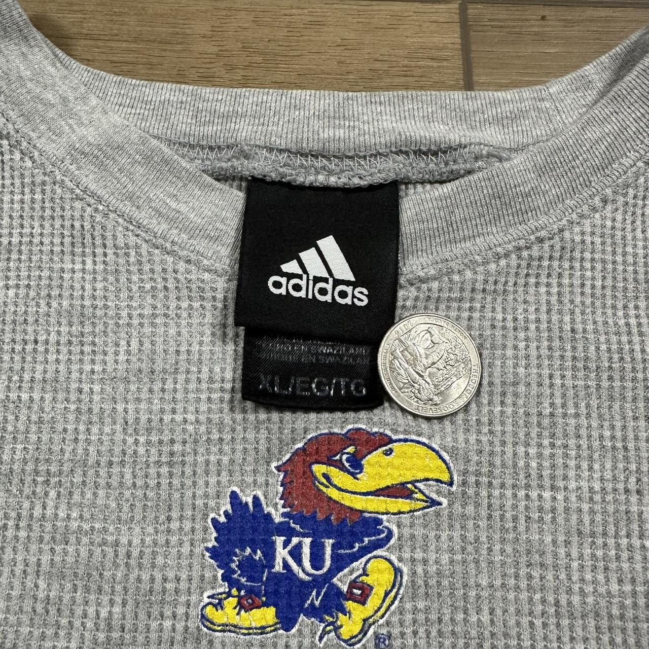 Adidas Vintage 2000s Adidas Kansas Jayhawks Long Sleeve Thermal Tee Size US XL / EU 56 / 4 - 7 Thumbnail