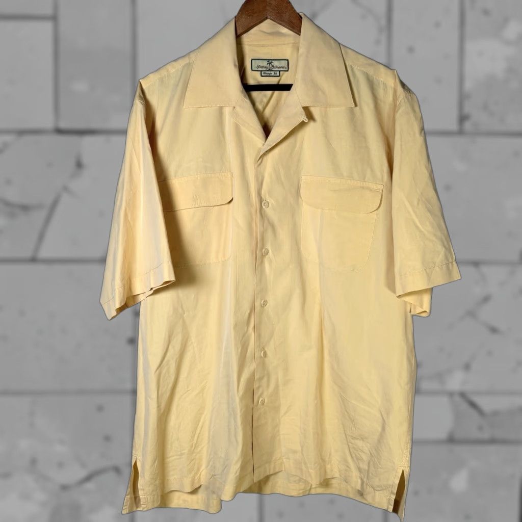 Tommy Bahama VINTAGE Tommy Bahama Men's Hawaiian Shirt XL Short Sleeve Cotton Casual Yellow 2000s Size US XL / EU 56 / 4 - 1 Thumbnail