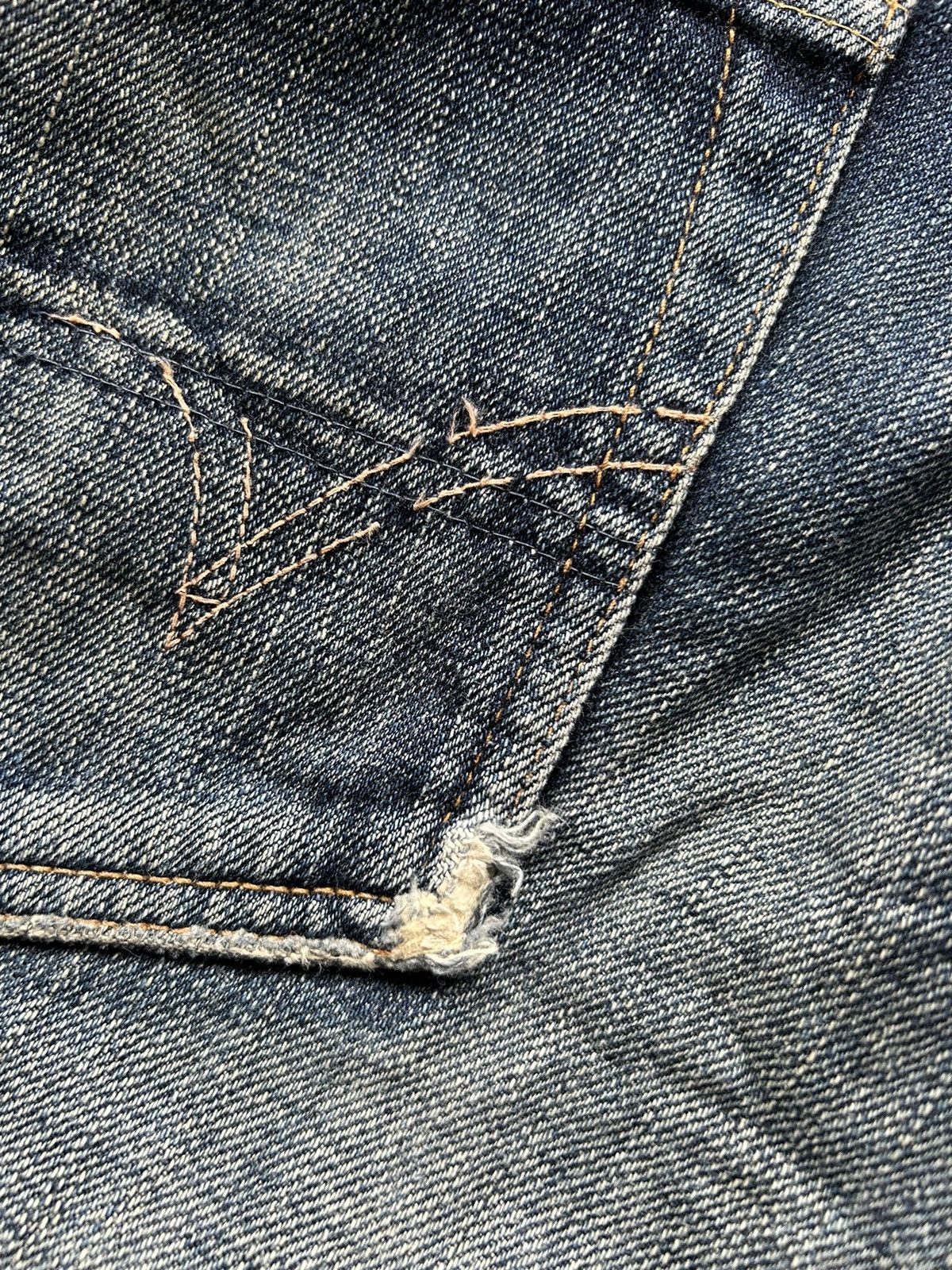 Vintage Edwin505 half Selvedge Distressed denim