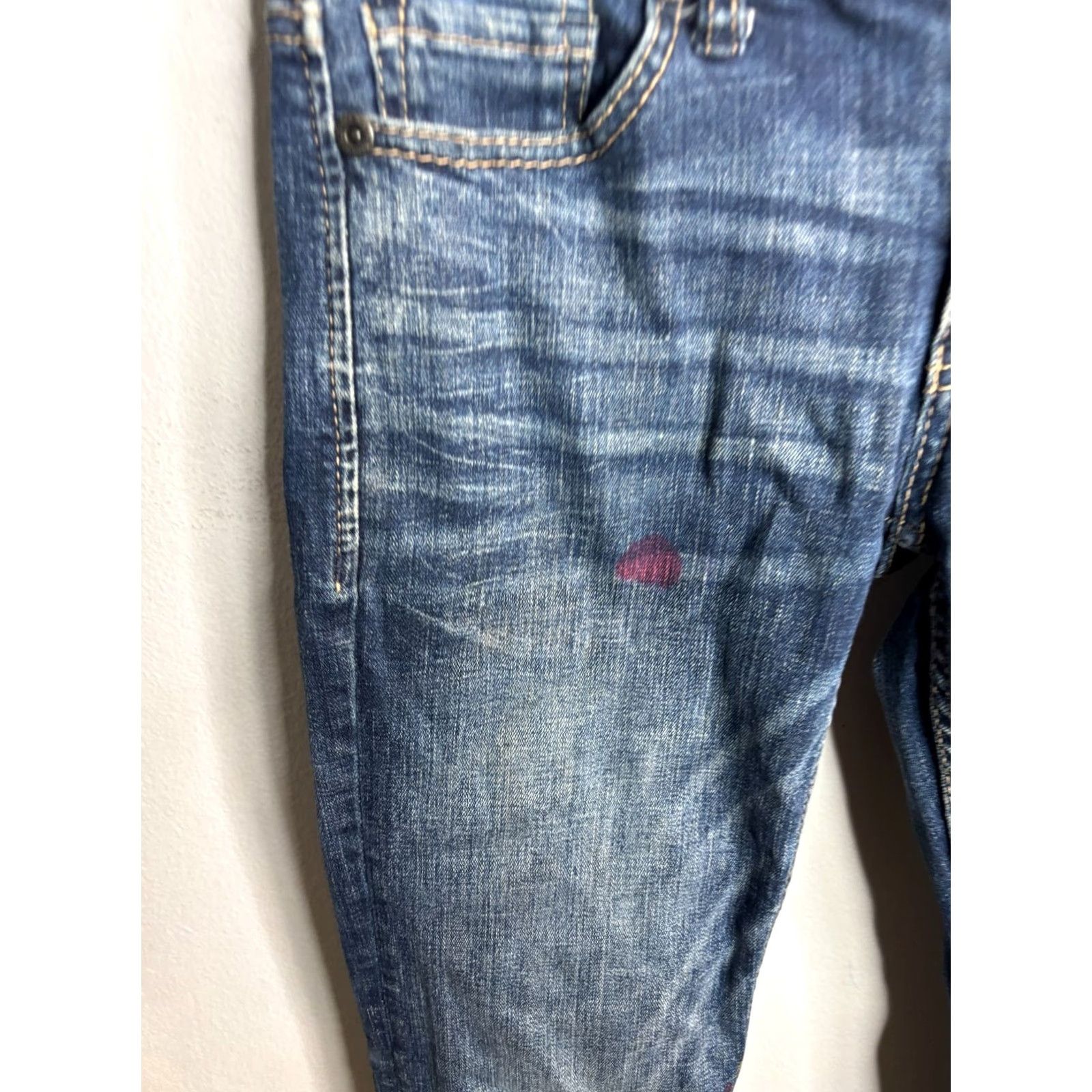 Vintage Buckle BKE Aiden Jeans Mens 26R Dark Wash Denim 5-Pocket Straight Distressed Western Modern Buckle Brand Buckle Bke Mens Jeans 26 Dark Blue Size US 26 / EU 42 - 5 Thumbnail