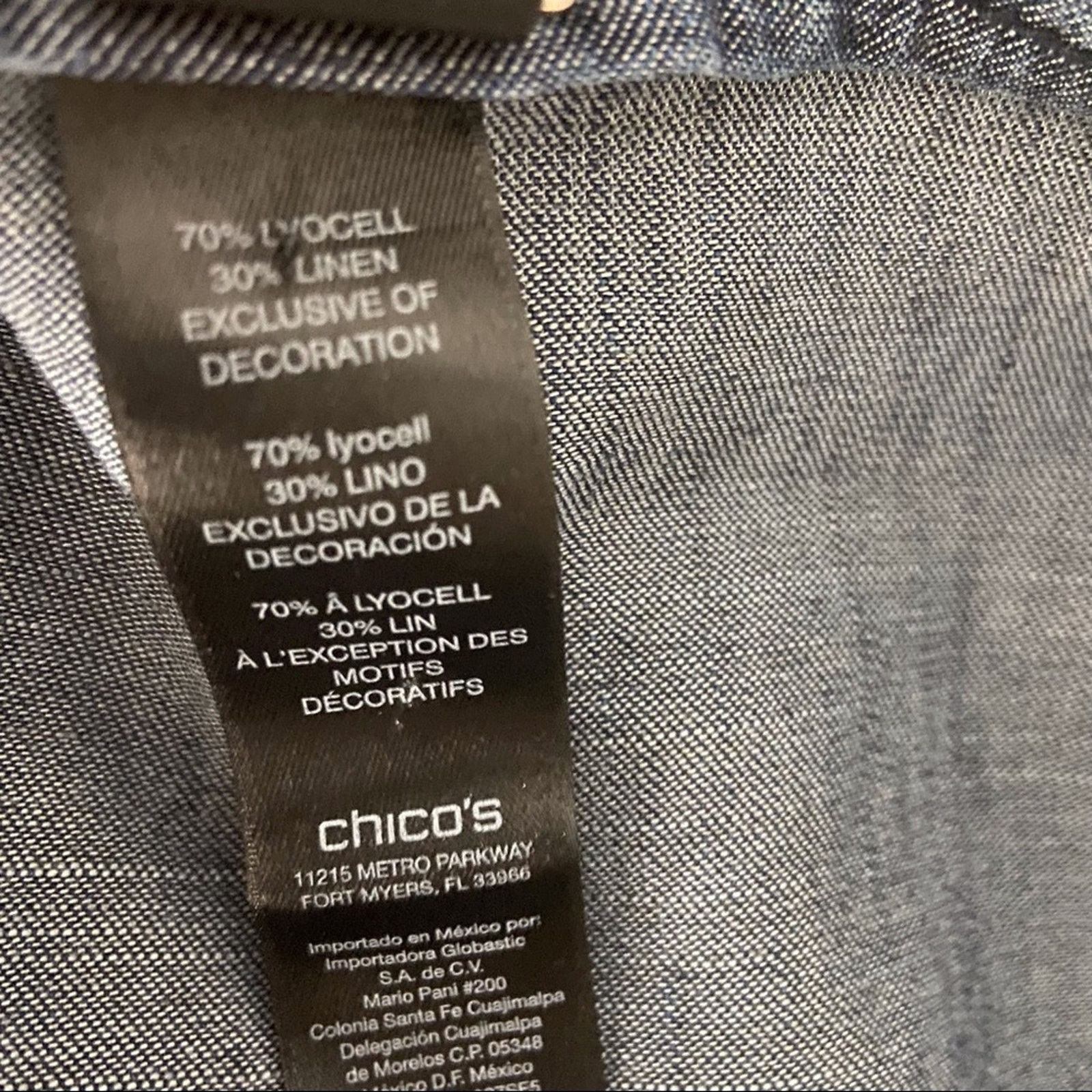 Chicos Chicos Black Label Chambray Off Shoulder Top Size #1 = Small Size S / US 4 / IT 40 - 8 Thumbnail