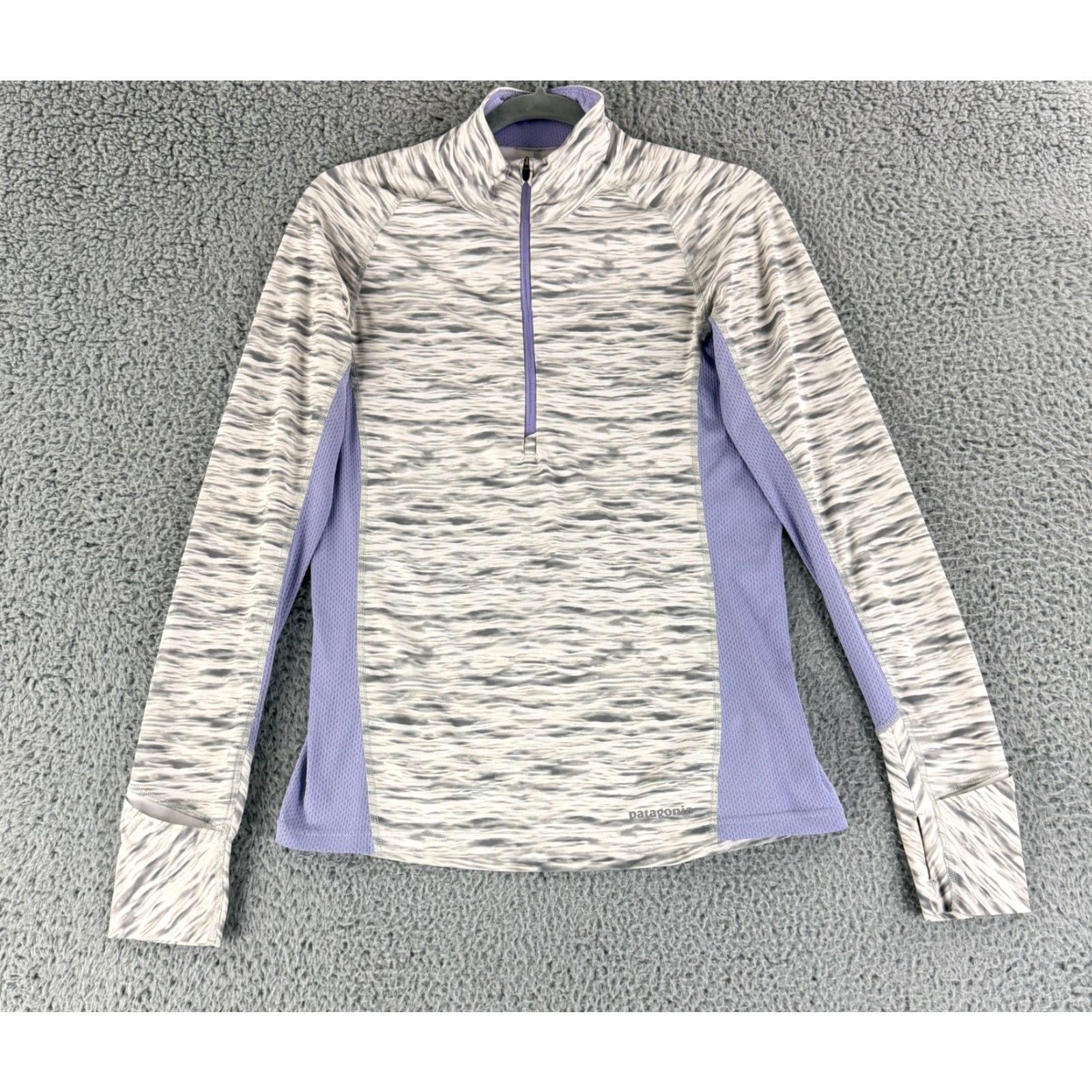 Patagonia Patagonia All Weather Shirt Womens Small Gray Purple 1/4 Zip Mock Neck Stretch Shirt Size S / US 4 / IT 40 - 2 Thumbnail