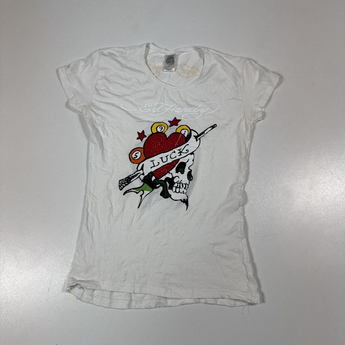 Christian Audigier × Ed Hardy × Vintage vintage t shirt ed hardy x christian audigier big skeleton Size L / US 10 / IT 46 - 2 Thumbnail