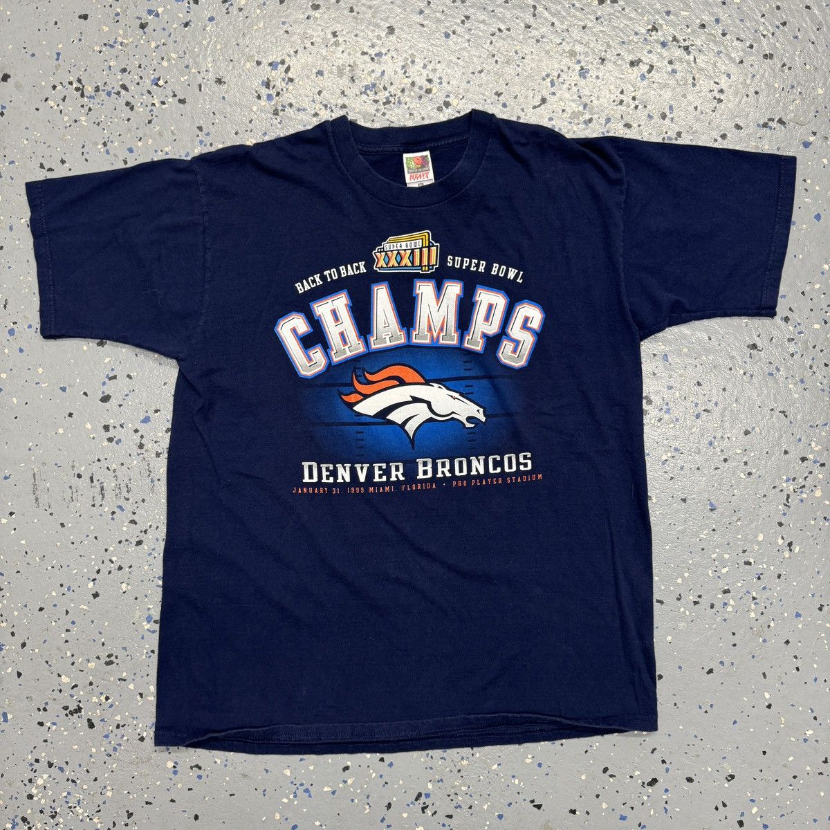 NFL × Vintage Vintage Fruit Of The loom Denver Broncos Super Bowl Shirt Size US XL / EU 56 / 4 - 1 Thumbnail