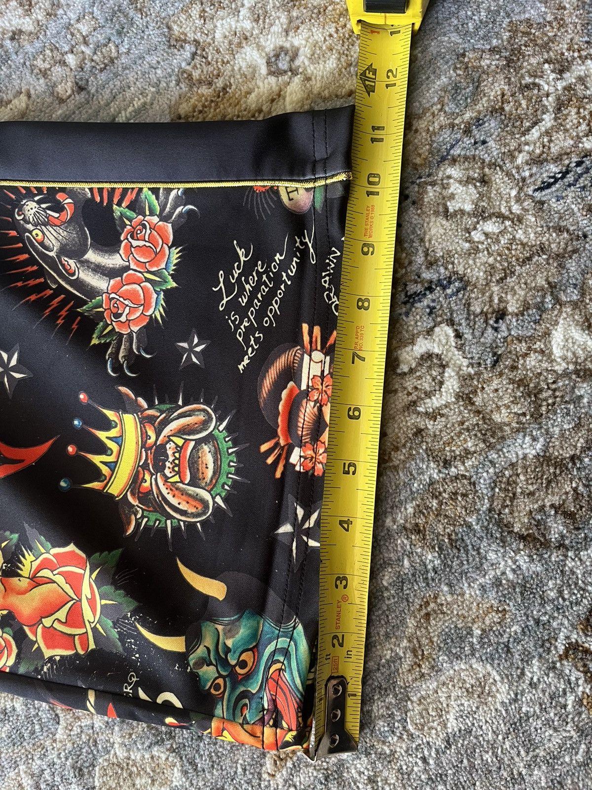 Ed Hardy BAGGY GRAPHIC FLASHBOARD BLACK RELAXED TRACK PANT M Size US 32 / EU 48 - 4 Thumbnail