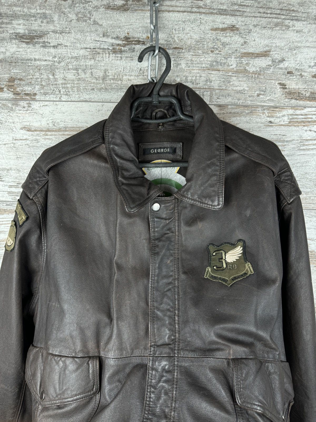 Other Mens Vintage brown George Leather bombers jacket y2k rare Size US XL / EU 56 / 4 - 10 Thumbnail