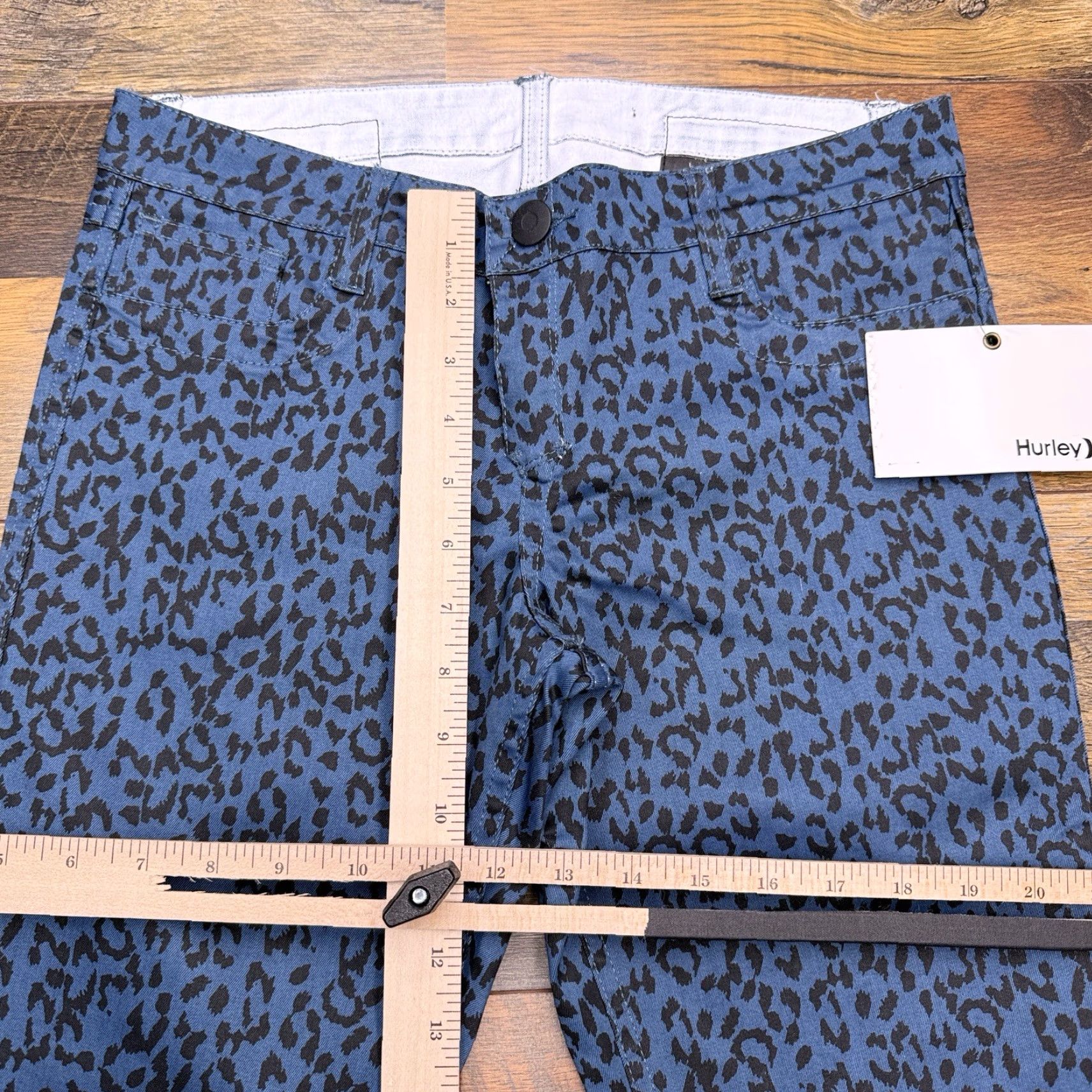 Hurley Hurley Skinny Jeans Womens 27 Teal Green Leopard Coated Low Rise Stretch New Size 27" / US 4 / IT 40 - 7 Thumbnail
