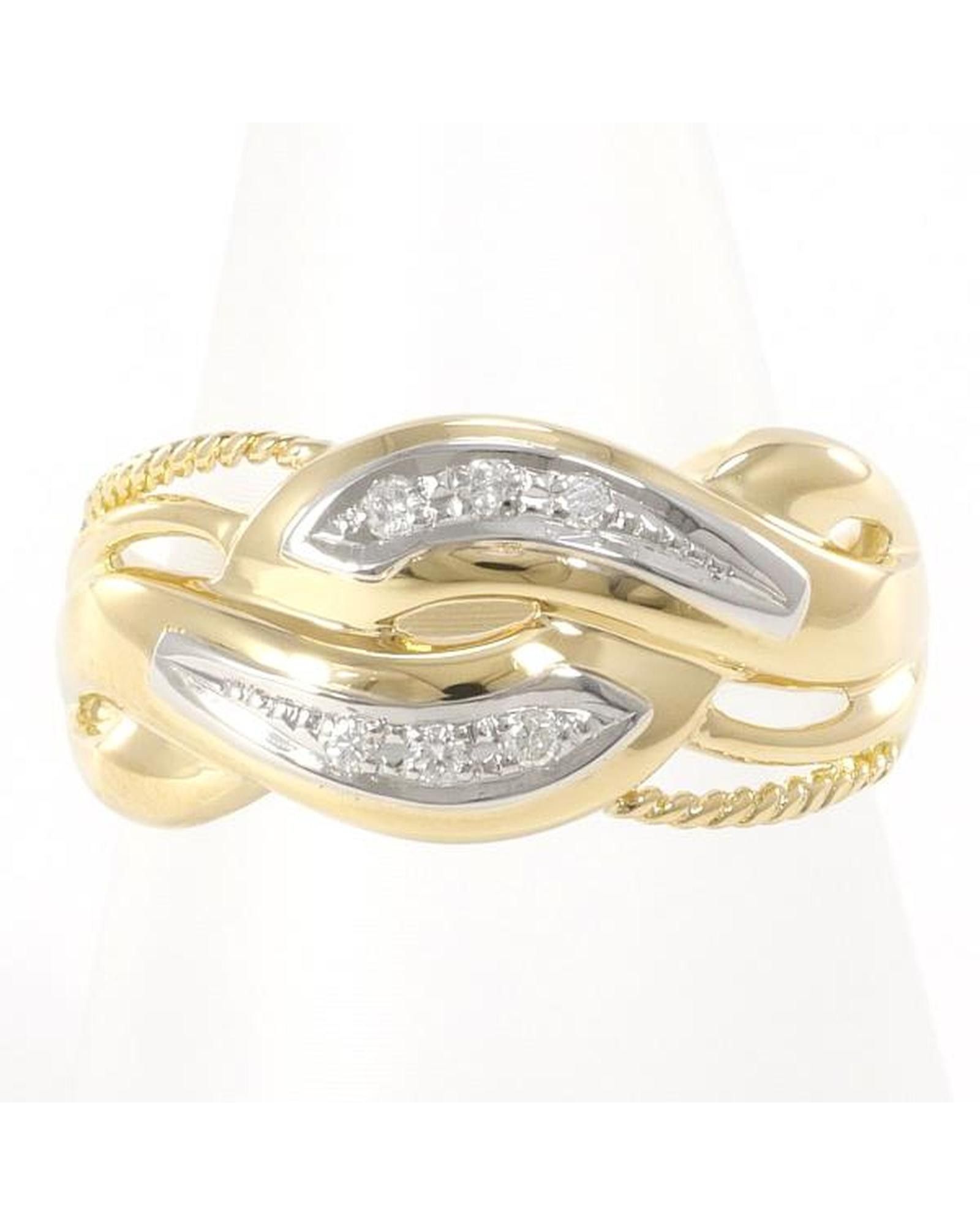 image of 18K And Platinum Diamond Ring In Excellent Condition in Gold, Women's