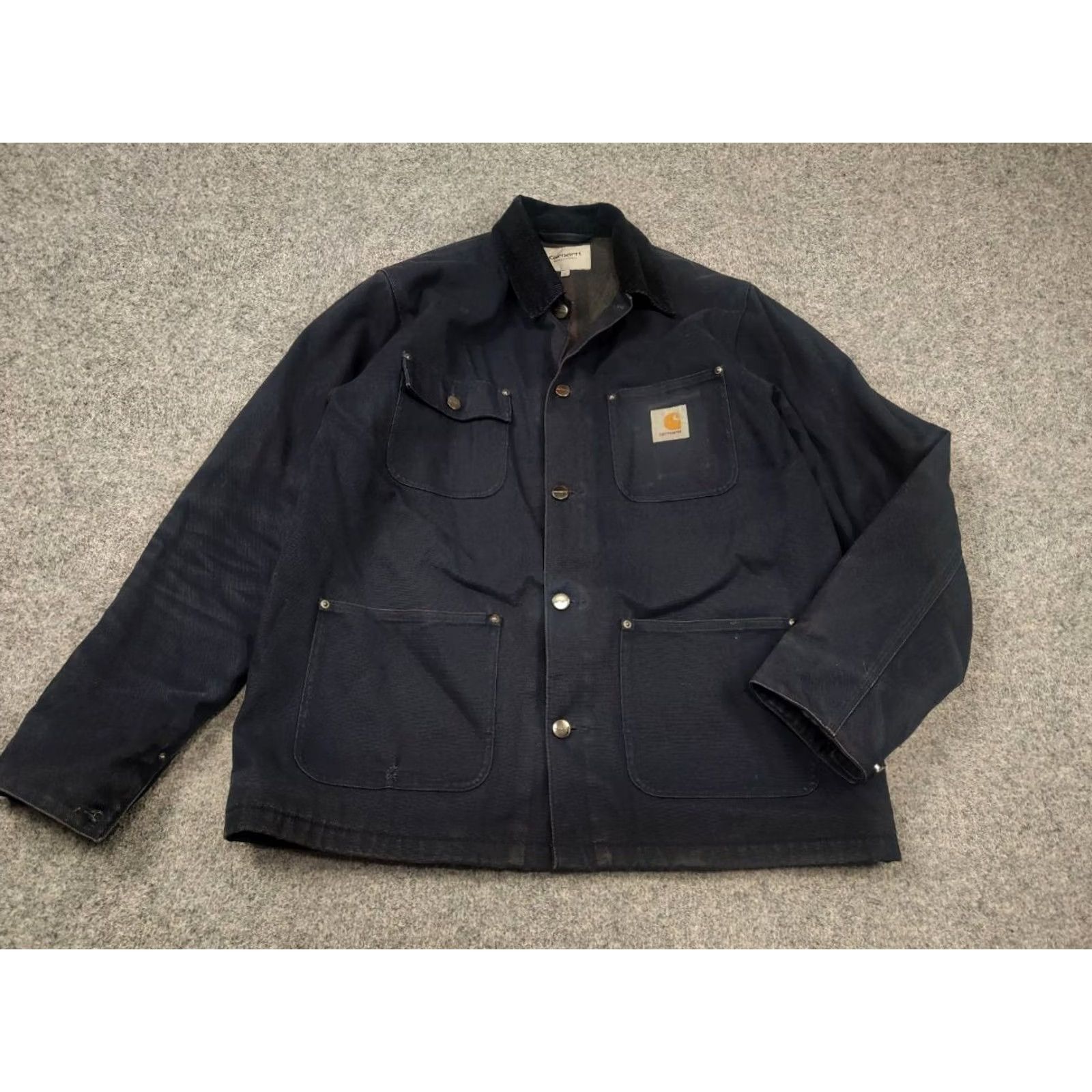 Carhartt VINTAGE Carhartt michigan coat Navy Blue Faded Canvas Linen Pocket Jacket USA Size US L / EU 52-54 / 3 - 5 Thumbnail