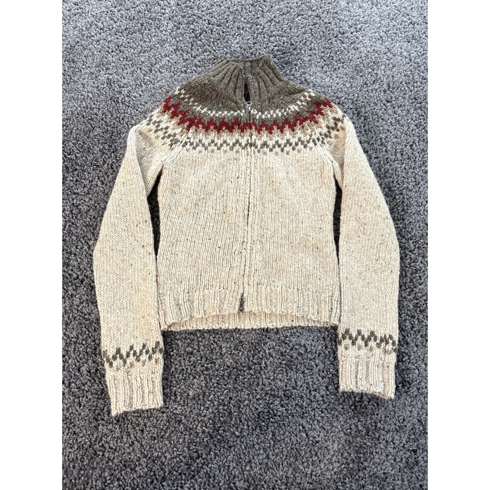 Abercrombie & Fitch VINTAGE Abercrombie & Fitch Sweater Jacket Womens Small Wool Chunky Full Zip Cabincore Size S / US 4 / IT 40 - 2 Thumbnail