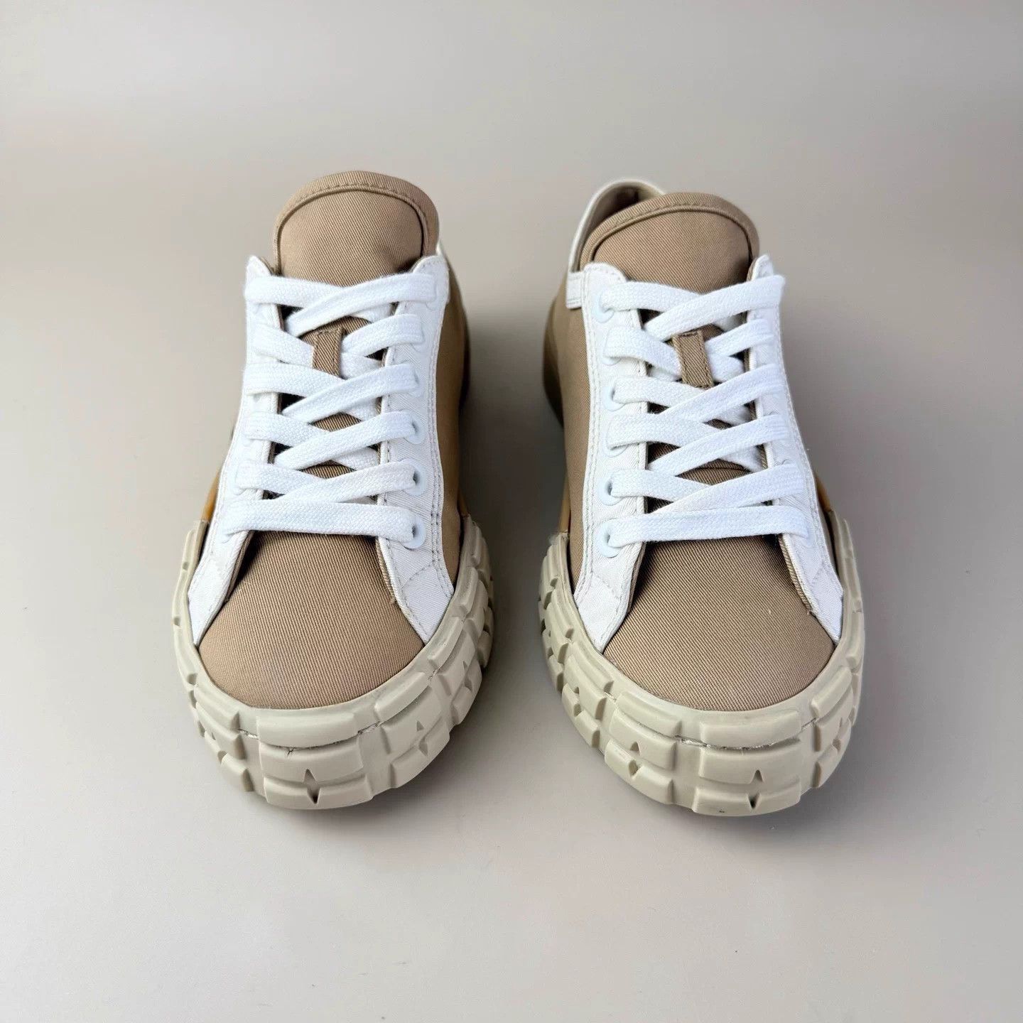 Prada Prada Milk Tea Tri Logo Cookies Shoes EU 37.5 95 New Size US 7.5 / IT 37.5 - 2 Thumbnail