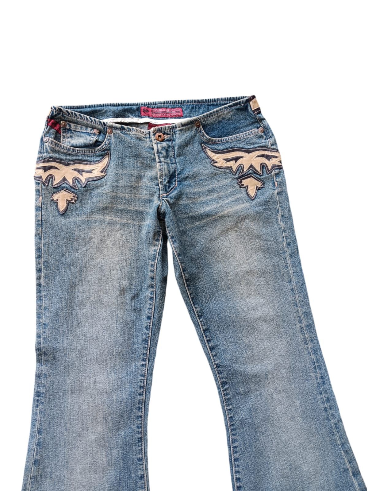 Parasuco 🤤RARE🤤paracuso leather patch super flared jeans | unisex Size US 30 / EU 46 - 2 Thumbnail