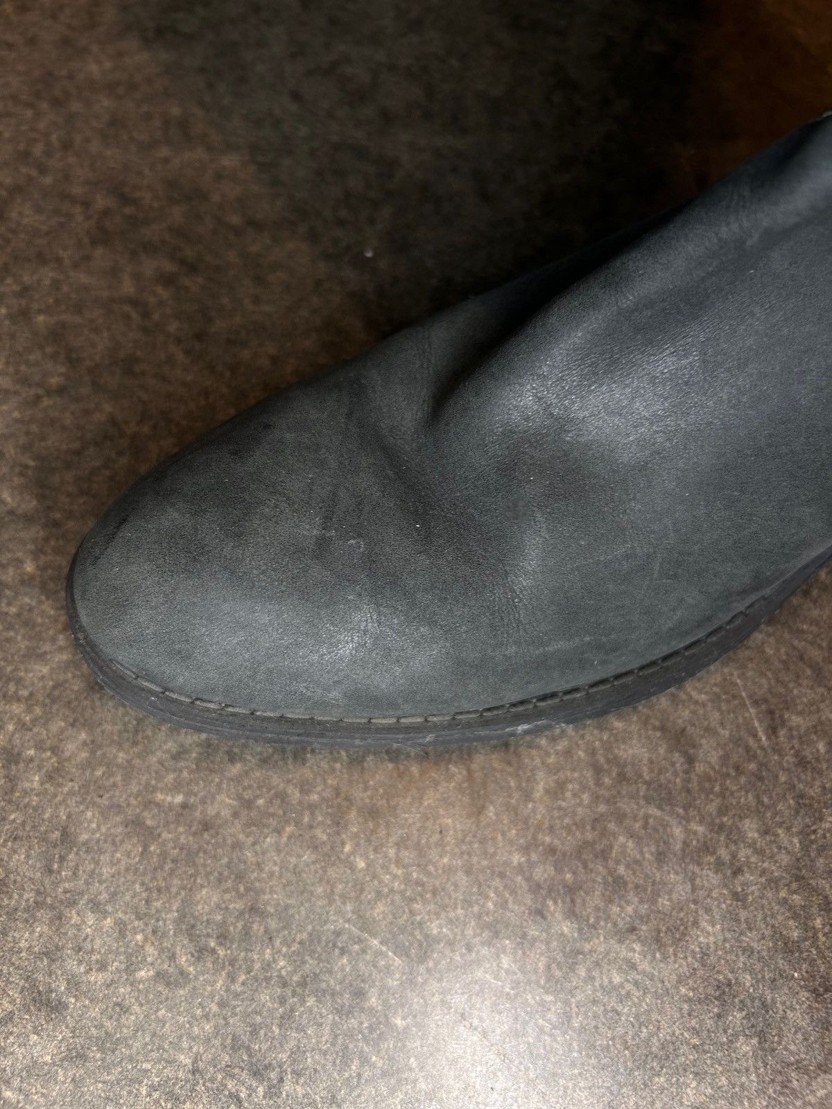 Vintage Dark Concrete Grey Leather Boots Size US 7 / IT 37 - 3 Thumbnail
