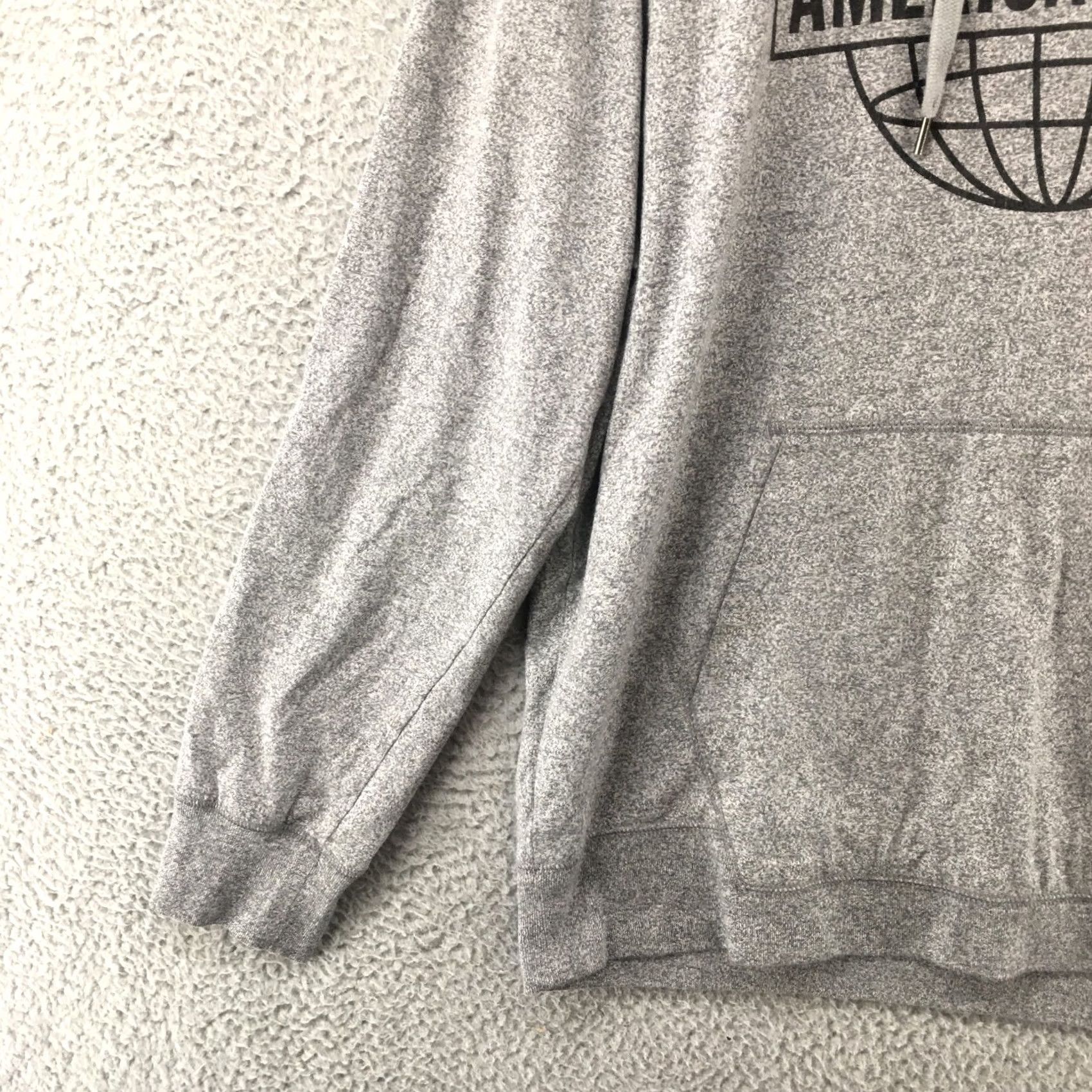 American Eagle Outfitters American Eagle Hoodie Sweatshirt Jacket Mens Large Grey Cotton Blend Pullover Size L / US 10 / IT 46 - 3 Thumbnail