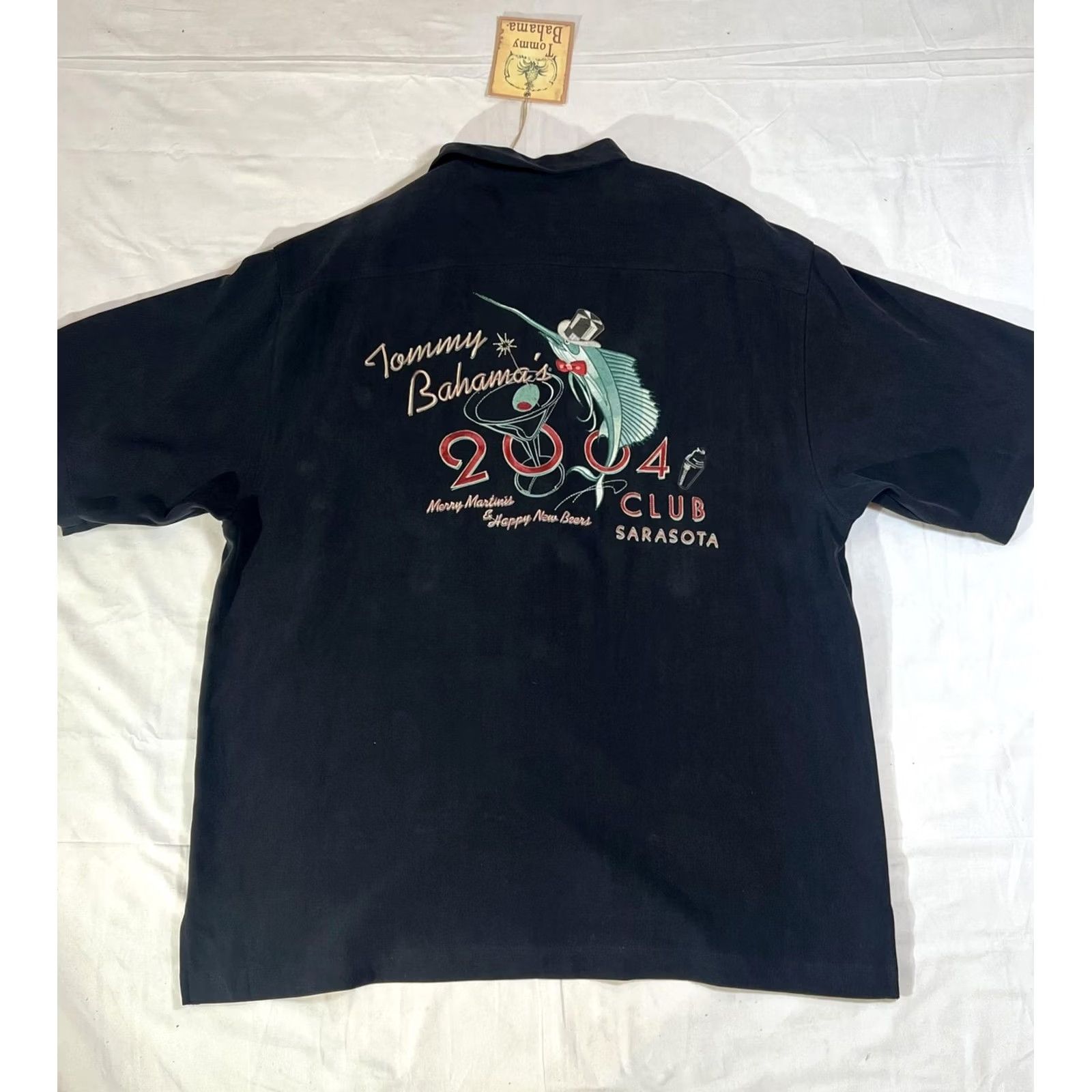 Tommy Bahama VINTAGE Tommy Bahama Shirt Mens Large Silk 2004 Club Sarasota Embroidered 00s Size US L / EU 52-54 / 3 - 2 Thumbnail
