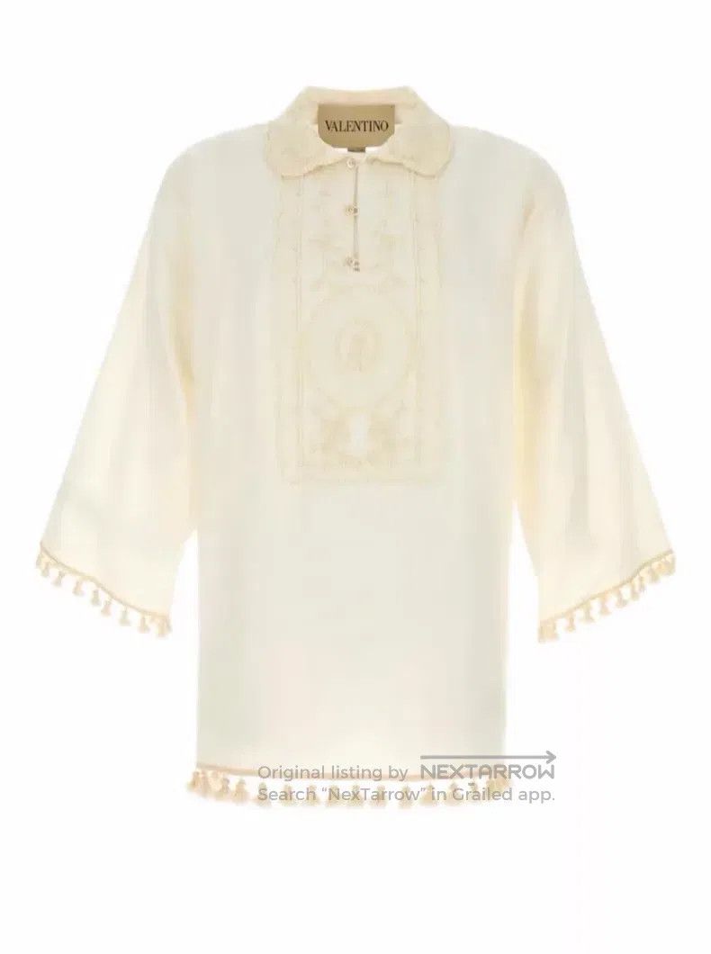 Valentino Valentino Linen embroidered long-sleeved shirt Size S / US 4 / IT 40 - 8 Thumbnail