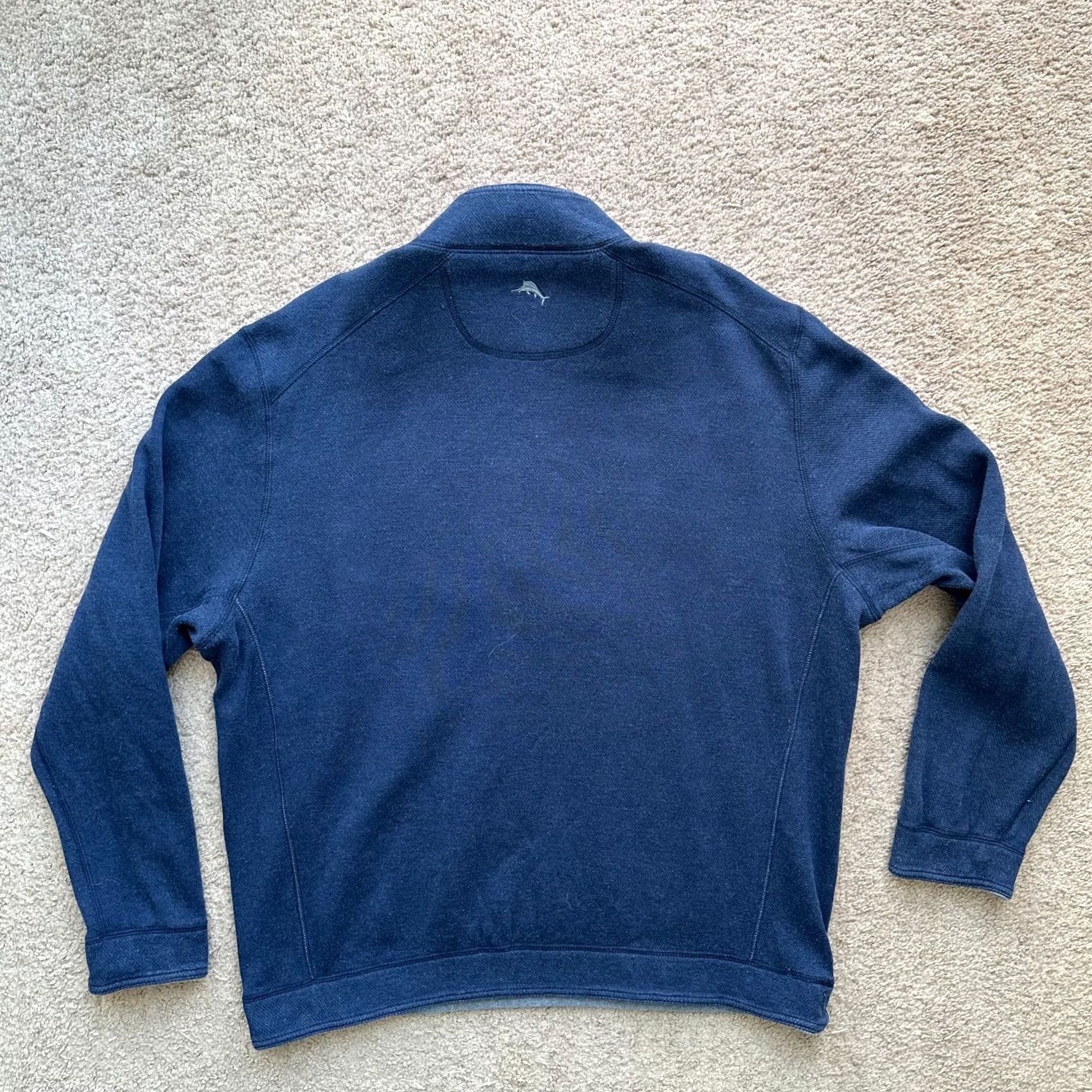 Tommy Bahama Tommy Bahama Sweater Mens Large 1/4 Zip Mock Neck Reversible Grey Blue Size US L / EU 52-54 / 3 - 4 Thumbnail