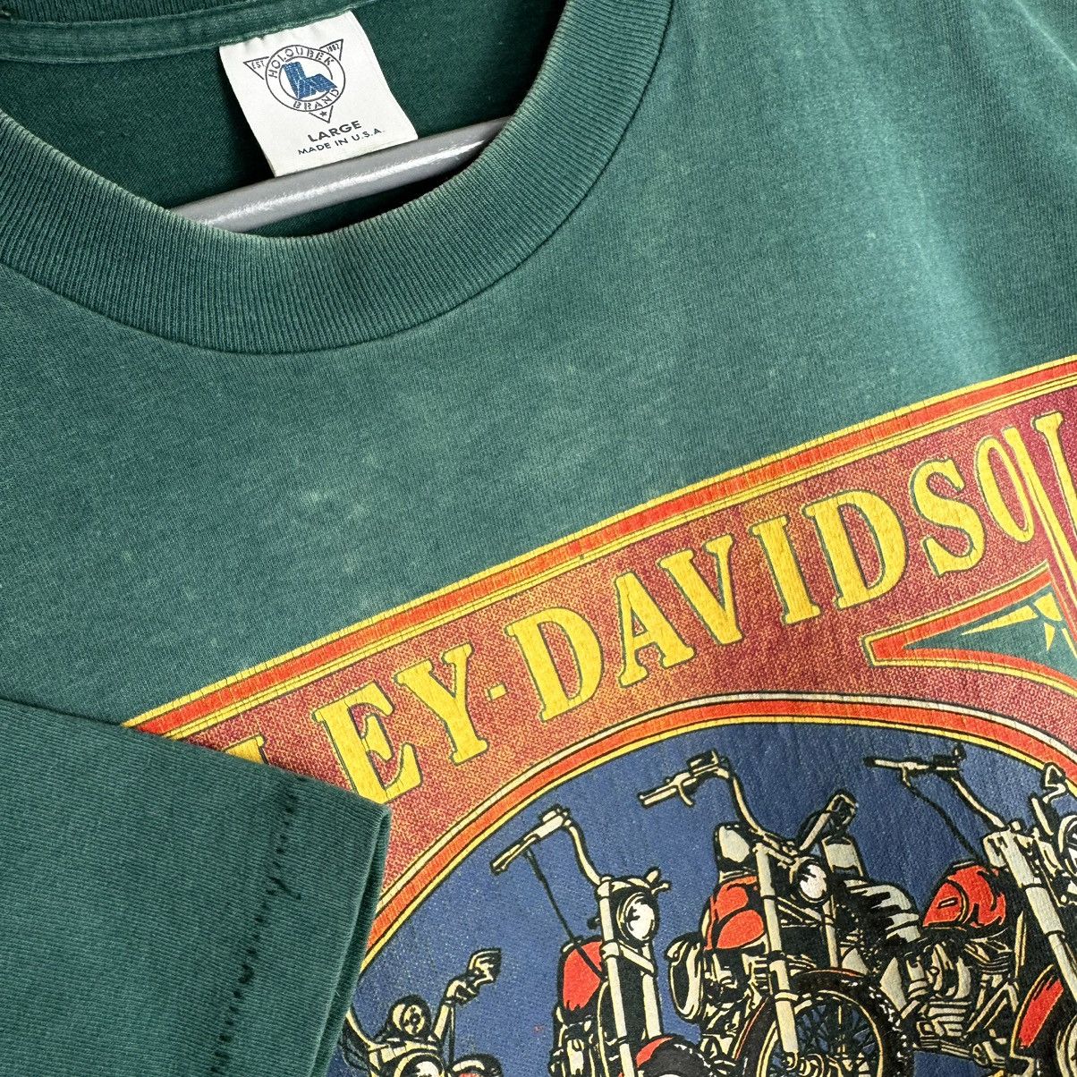 Harley Davidson Vintage 1991 Harley Davidson Finest Holoubek Faded T Shirt Size US L / EU 52-54 / 3 - 3 Thumbnail