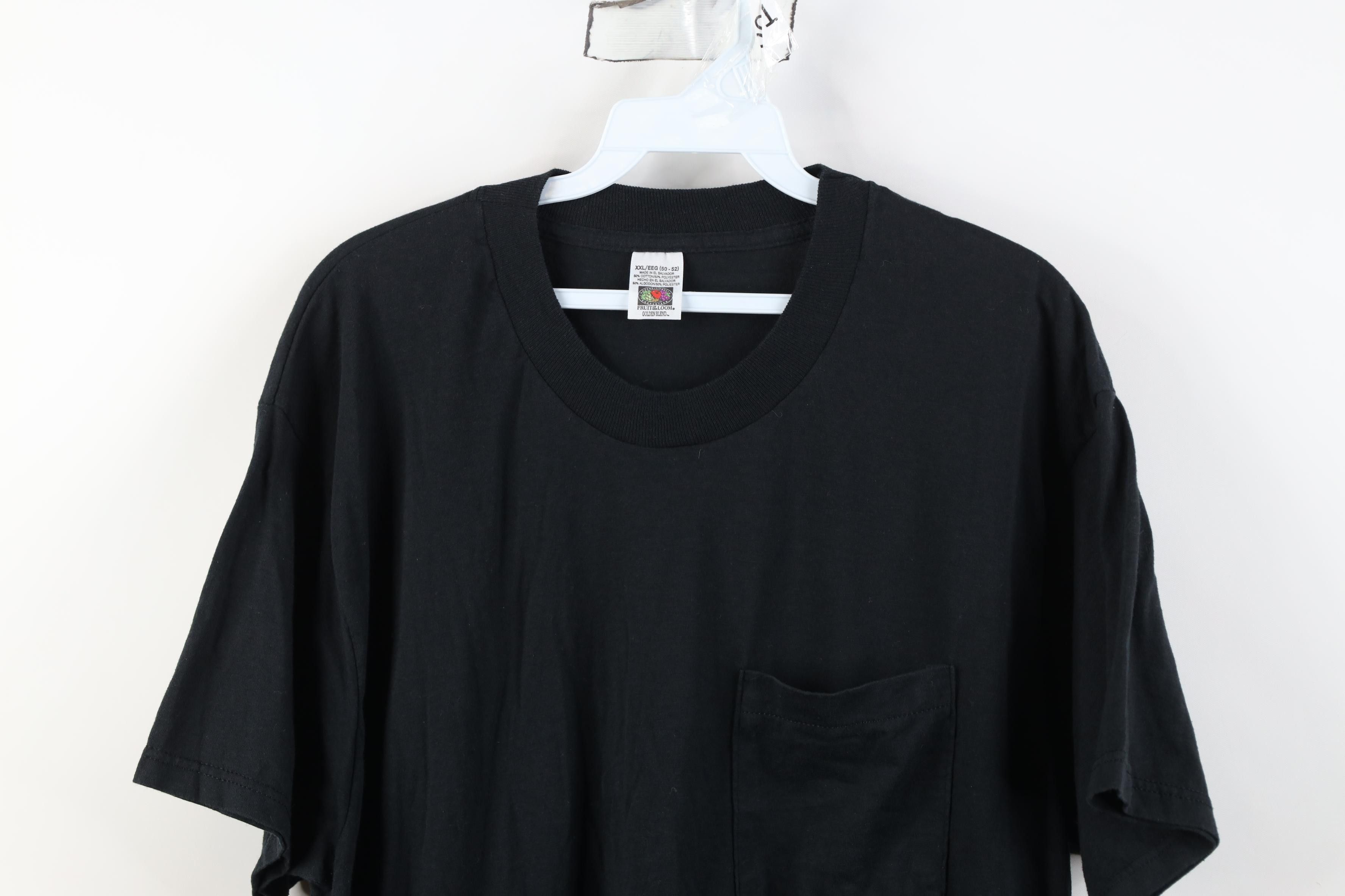 Vintage Vintage 90s Streetwear Pocket Short Sleeve T-Shirt Black Size US XXL / EU 58 / 5 - 2 Thumbnail