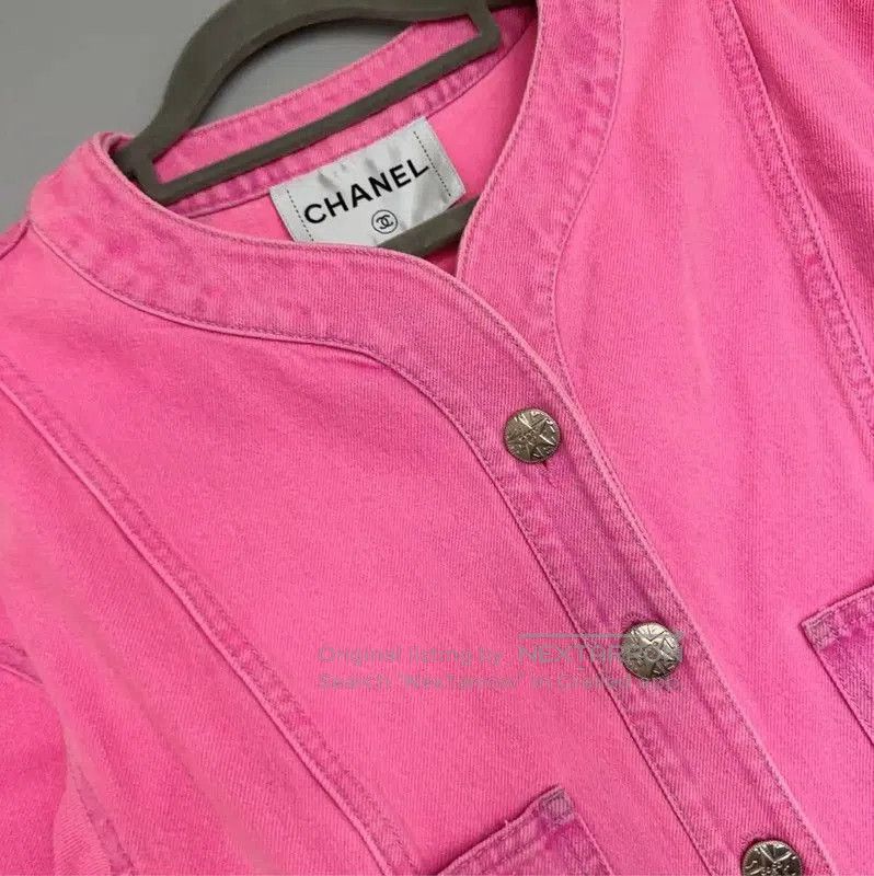 Chanel Chanel Pink Denim Long Sleeve Cardigan . Size M / US 6-8 / IT 42-44 - 9 Thumbnail