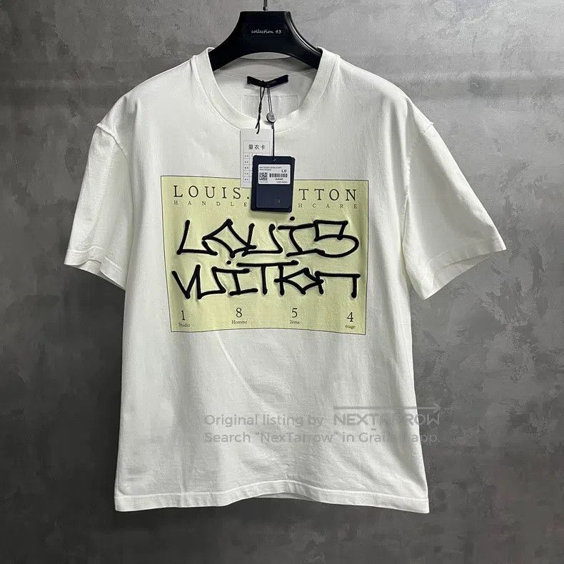 Louis Vuitton White solid monogram Logo printed crewneck l