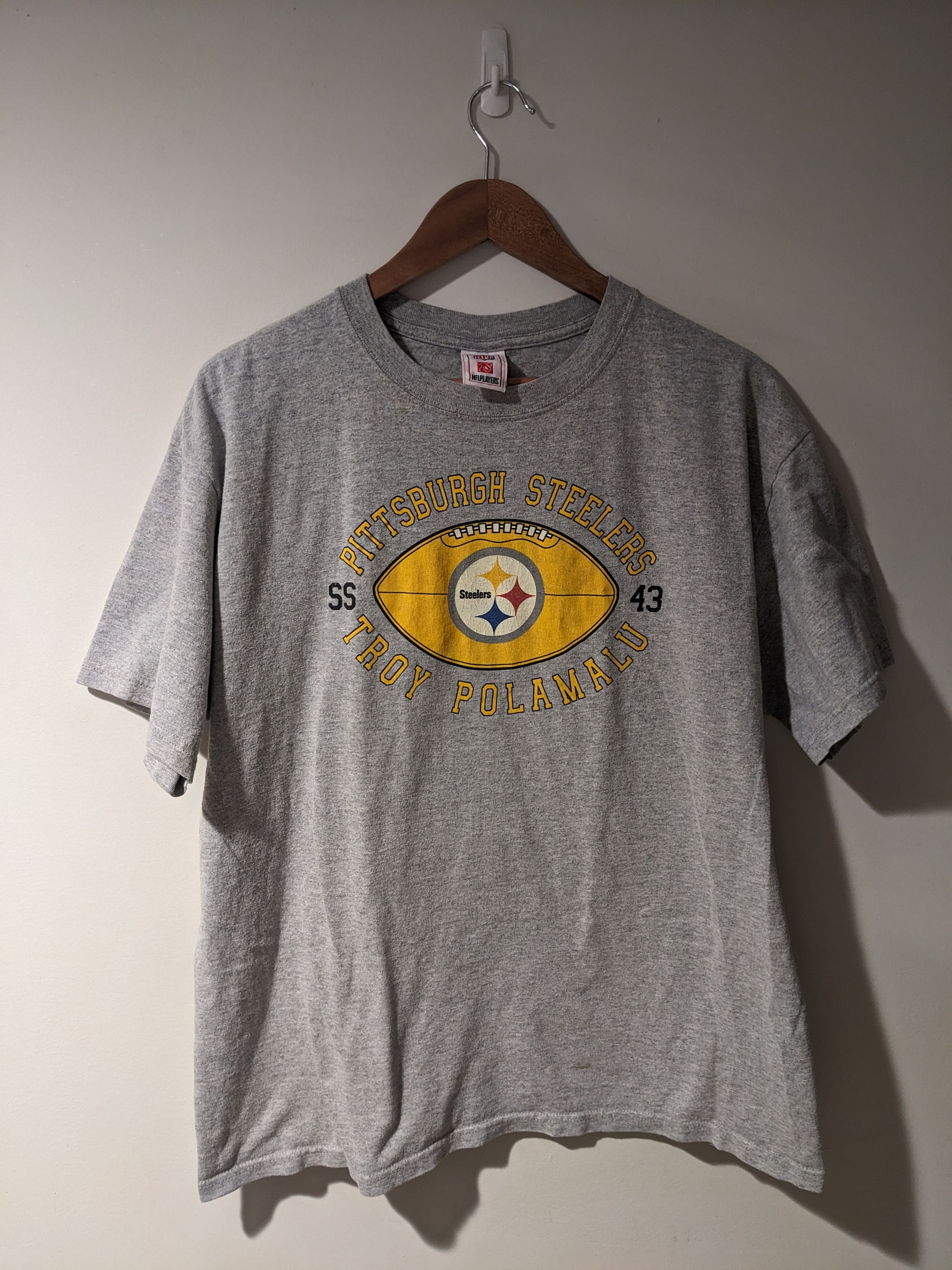 NFL × Vintage Vintage 90s Pittsburgh Steelers NFL Polamalu T-Shirt Size US XL / EU 56 / 4 - 1 Thumbnail