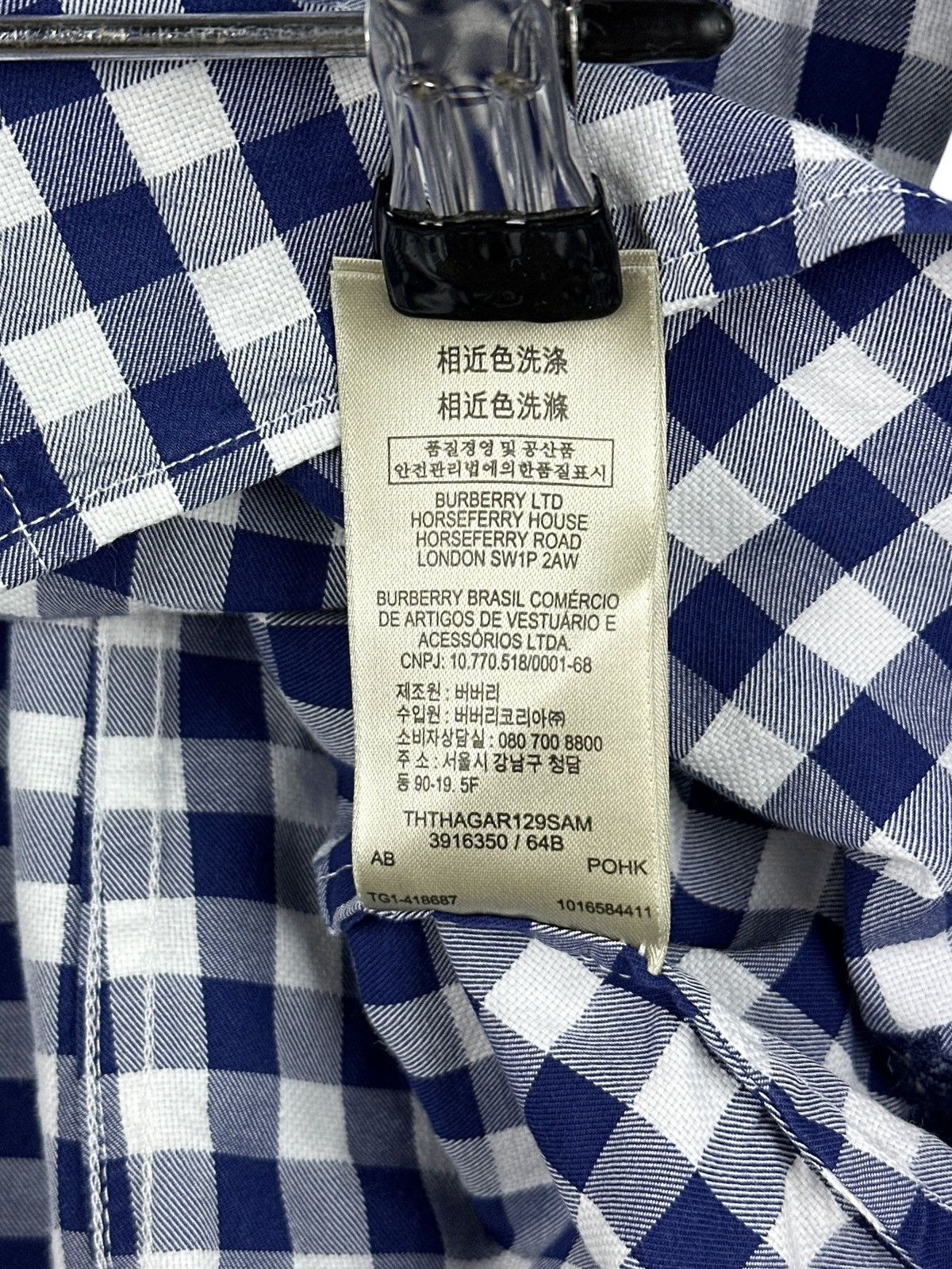 Burberry Burberry Brit Blue White Check Shirt Long Sleeve Women’s XXS Size XXS / US 00 / IT 34 - 10 Thumbnail