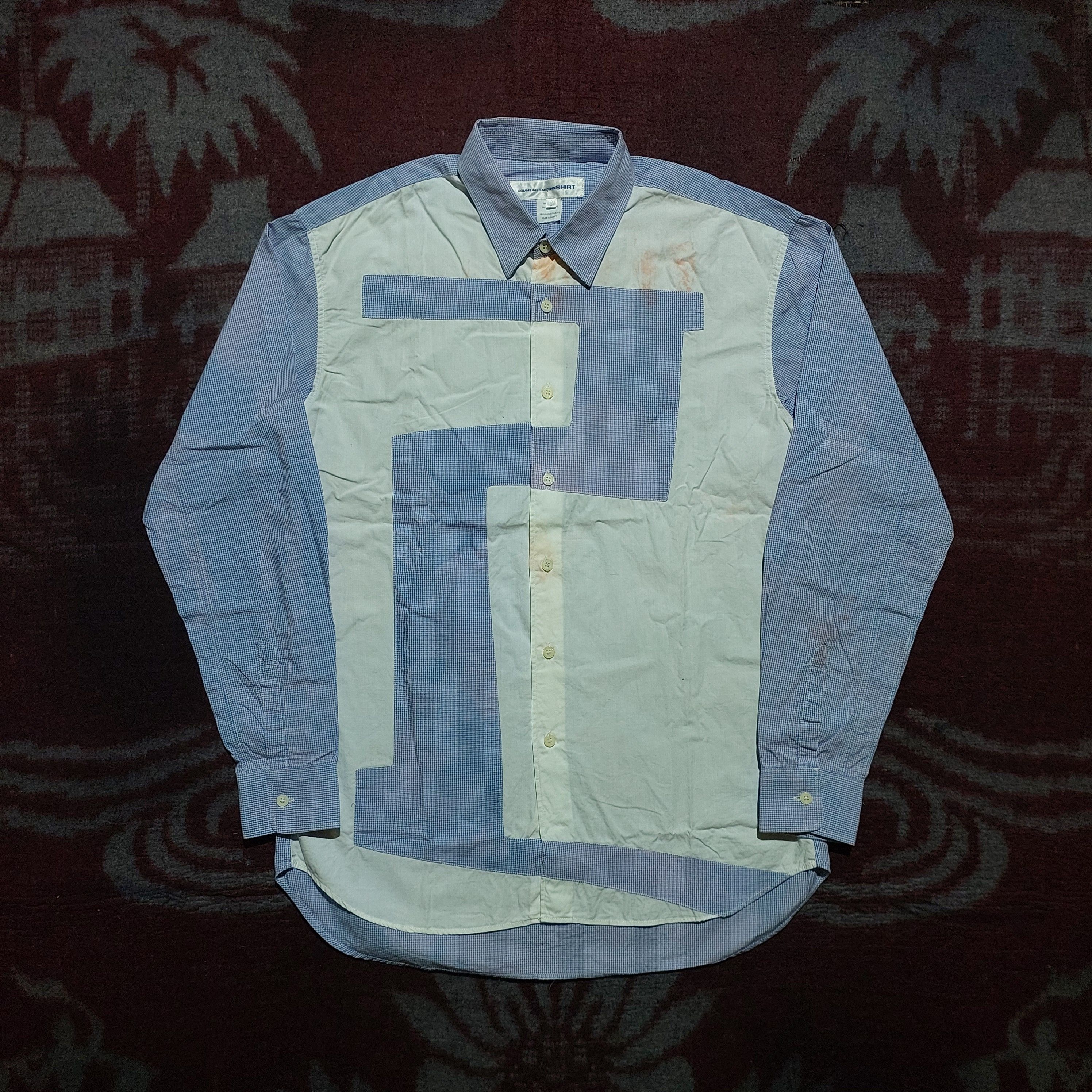 Comme des Garcons SHIRT 00's CDG SHIRT Patchwork Gingham Check Button Up Shirt Size US L / EU 52-54 / 3 - 1 Thumbnail