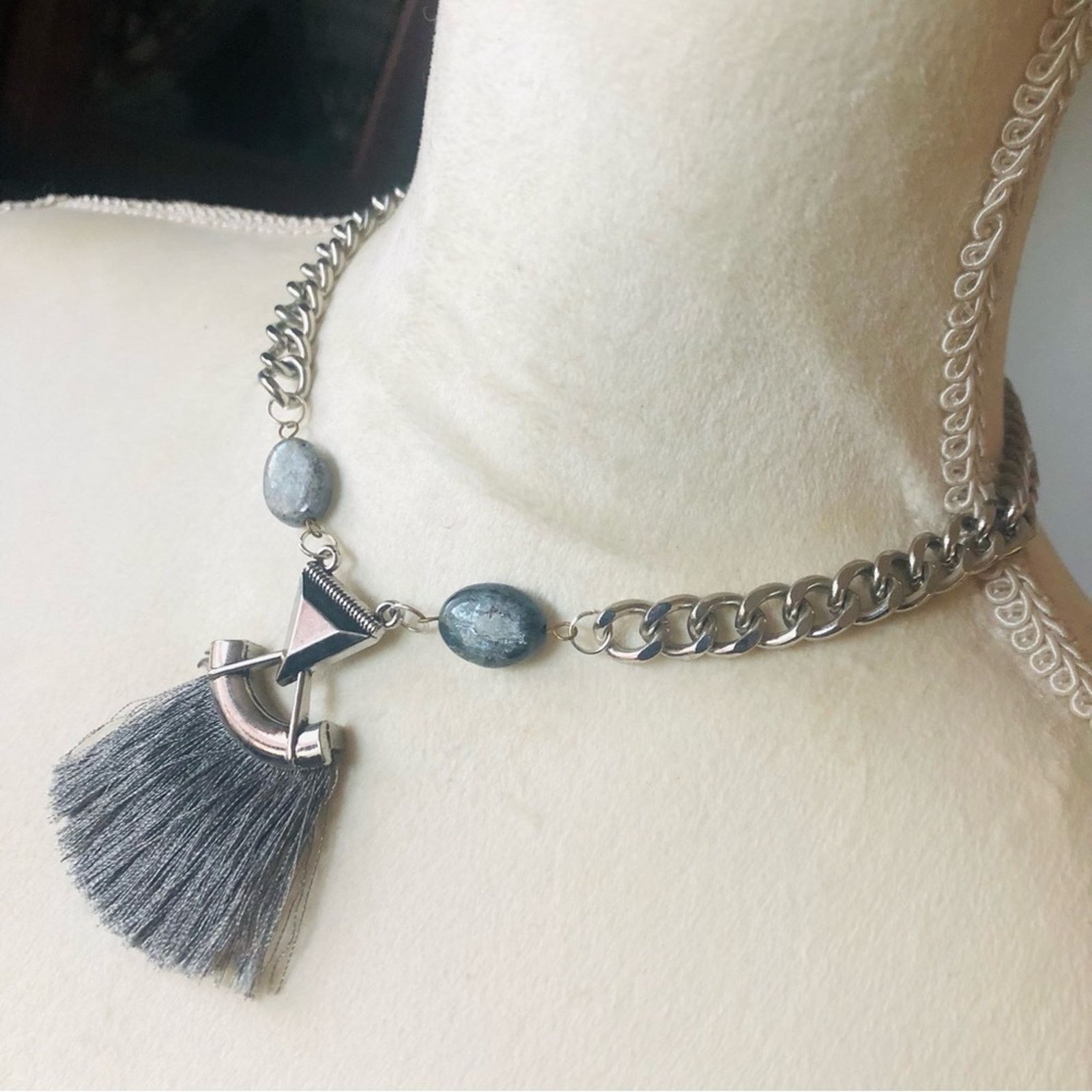 Handmade Handcrafted repurpose genuine labradorite cuban necklace Size ONE SIZE - 4 Thumbnail