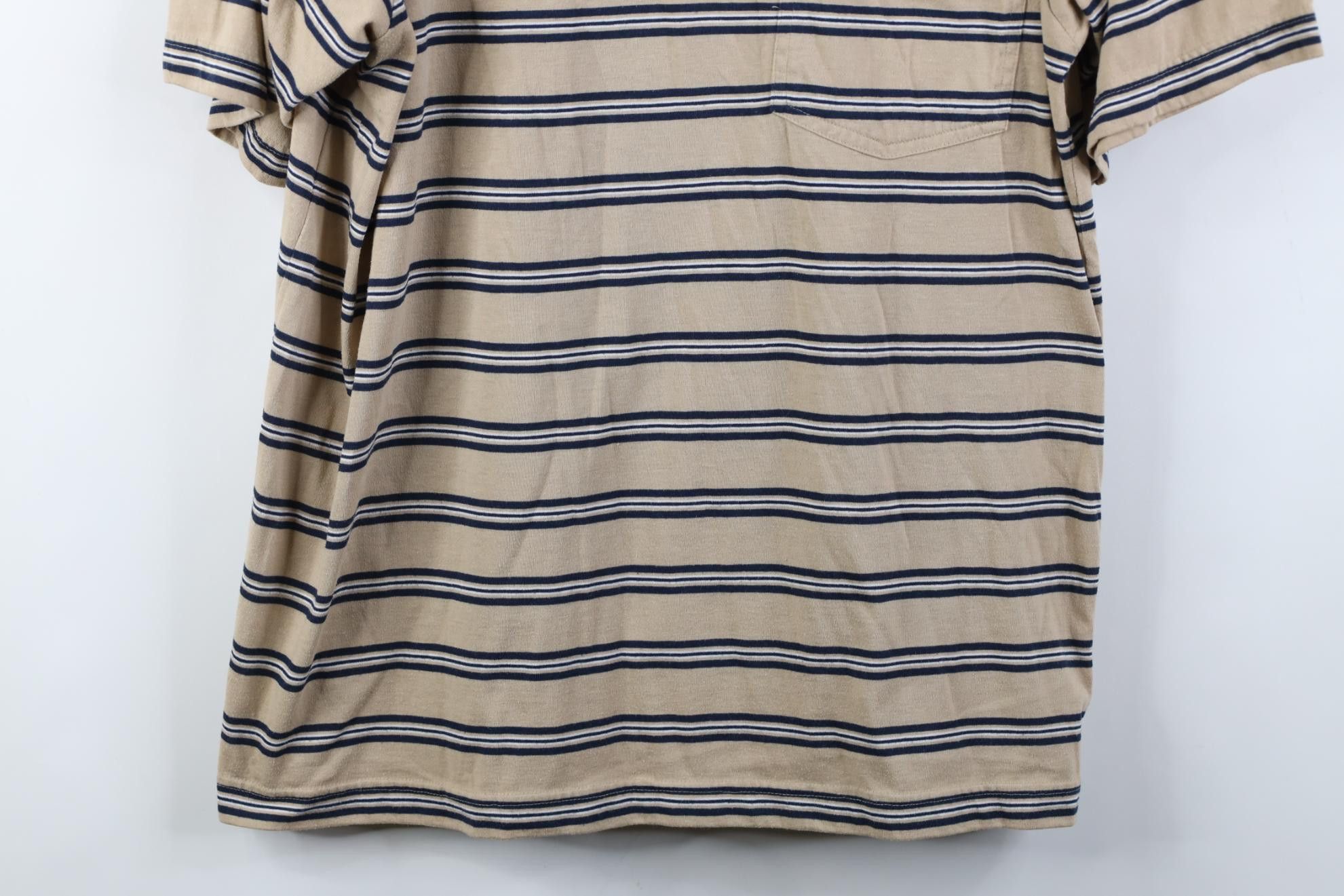 Vintage Vintage 90s Streetwear Block Knit Golf Polo Shirt Beige Size US L / EU 52-54 / 3 - 3 Thumbnail