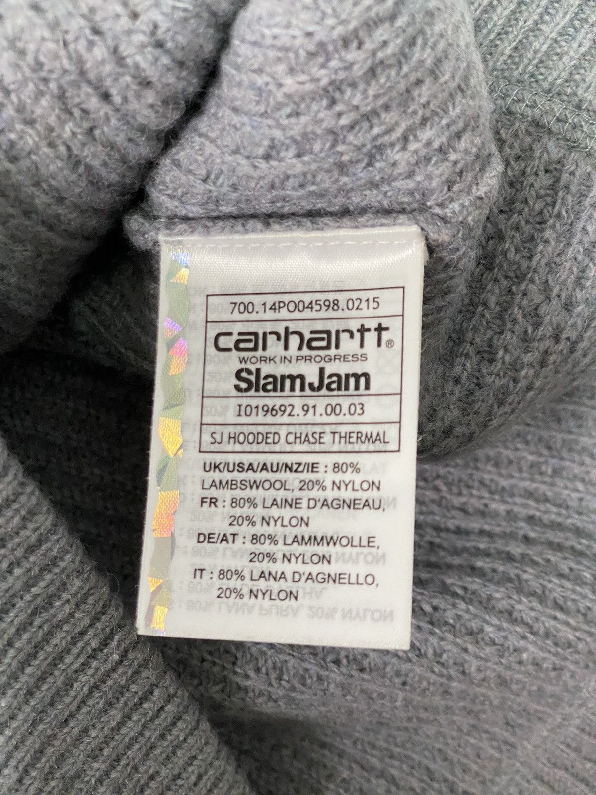 Carhartt Wip Used Chase Termal Carhartt Wip x Slam Jam size XL sweatshirt Size US XL / EU 56 / 4 - 8 Thumbnail